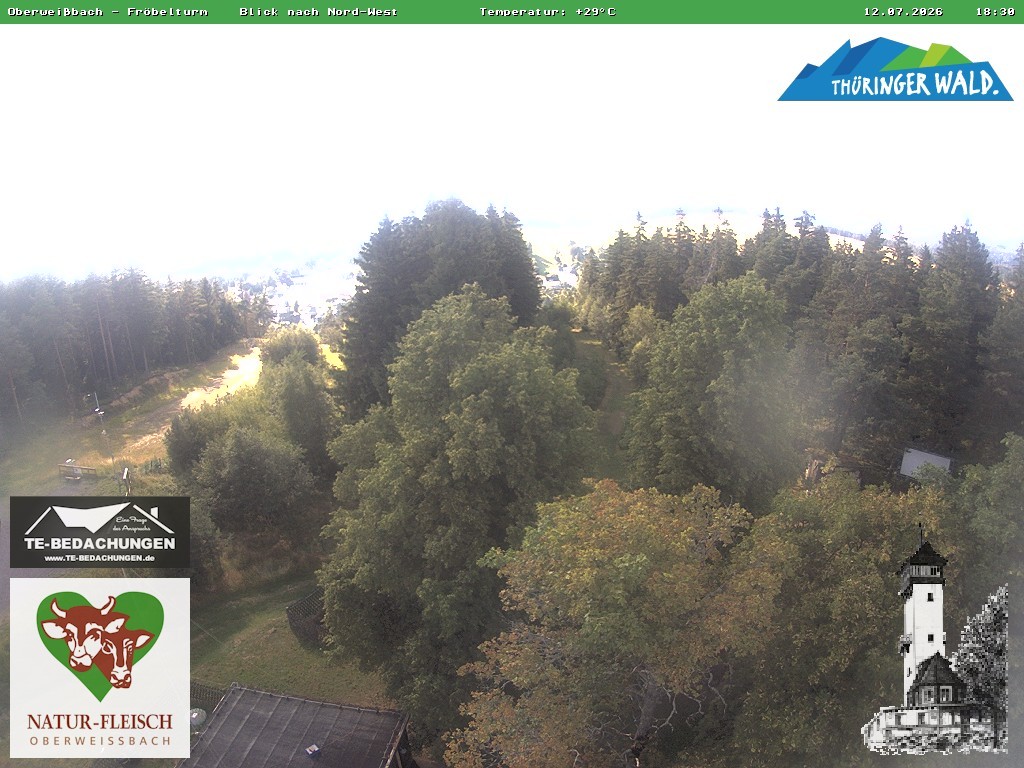 Archiv Foto Webcam Oberweissbach - Blick vom Fröbelturm