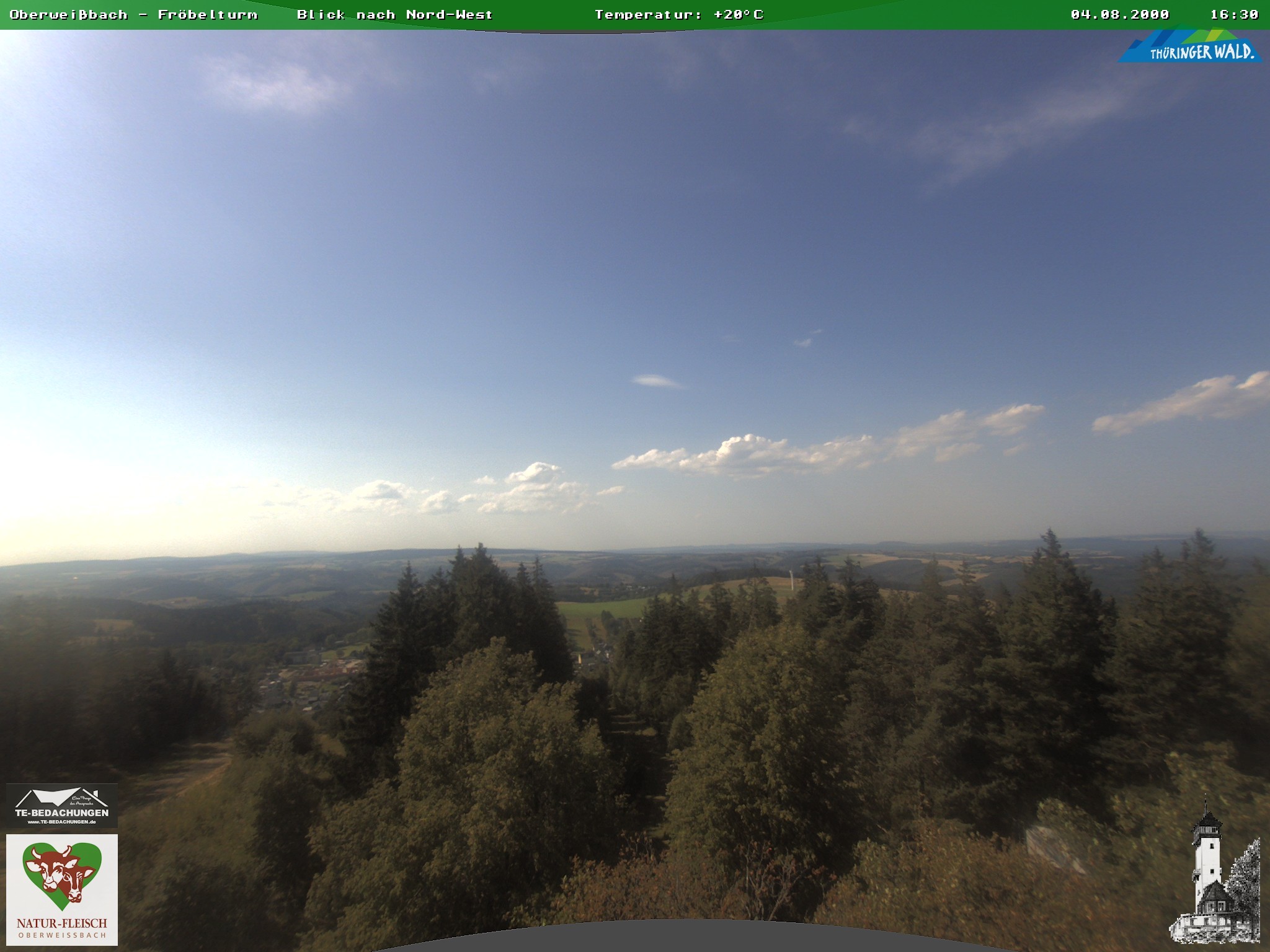 Archiv Foto Webcam Oberweissbach - Blick vom Fröbelturm