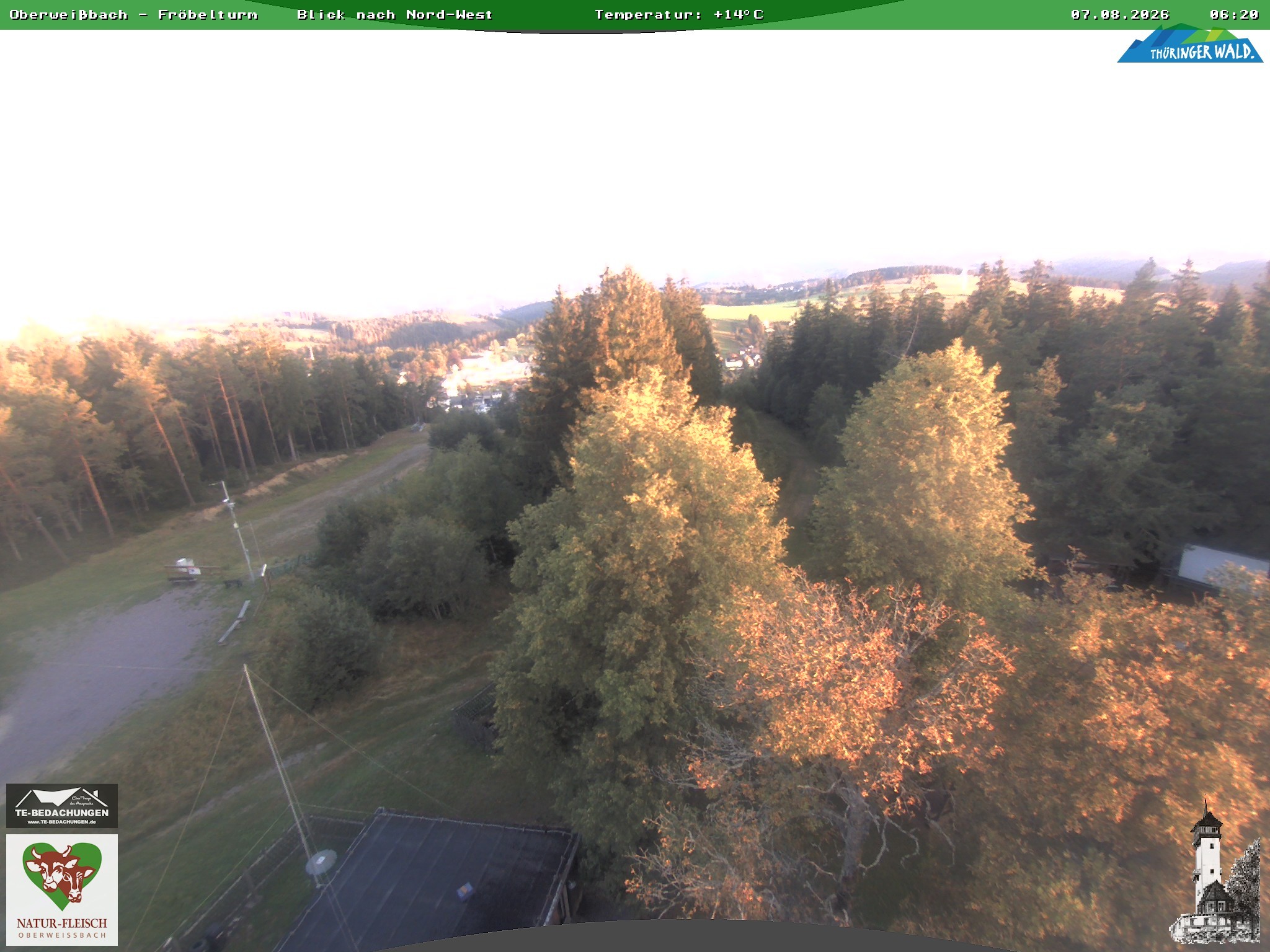 Archived image Webcam Oberweissbach - View from Froebelturm Restaurant