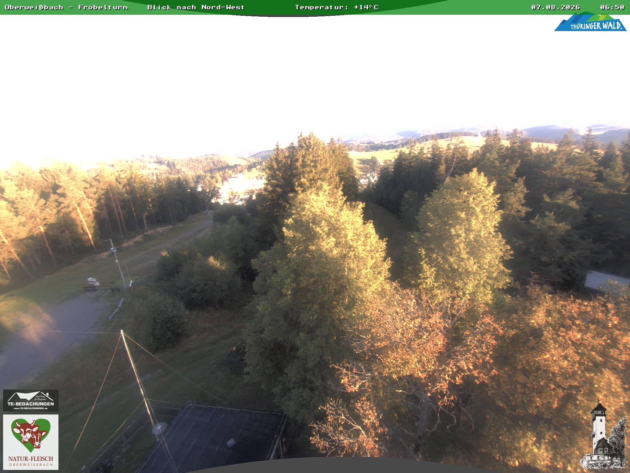 Archived image Webcam Oberweissbach - View from Froebelturm Restaurant