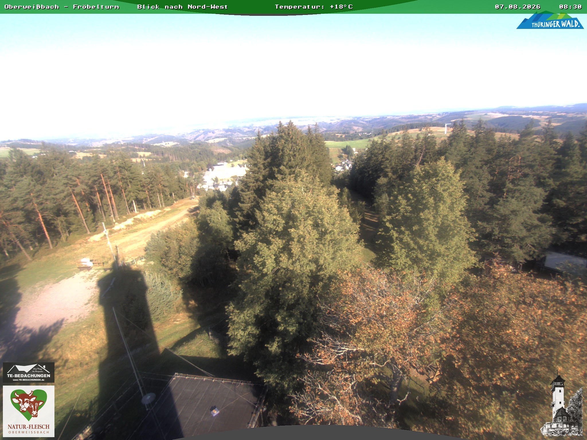 Archived image Webcam Oberweissbach - View from Froebelturm Restaurant