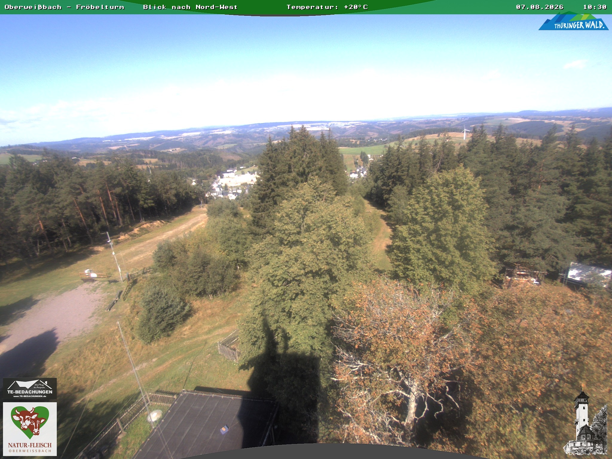 Archived image Webcam Oberweissbach - View from Froebelturm Restaurant