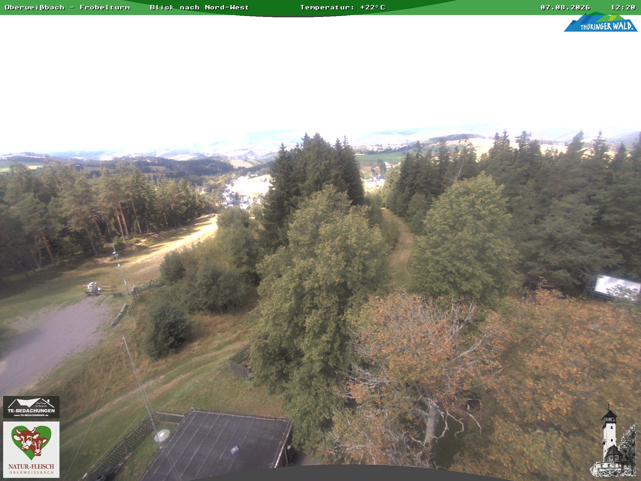 Archived image Webcam Oberweissbach - View from Froebelturm Restaurant