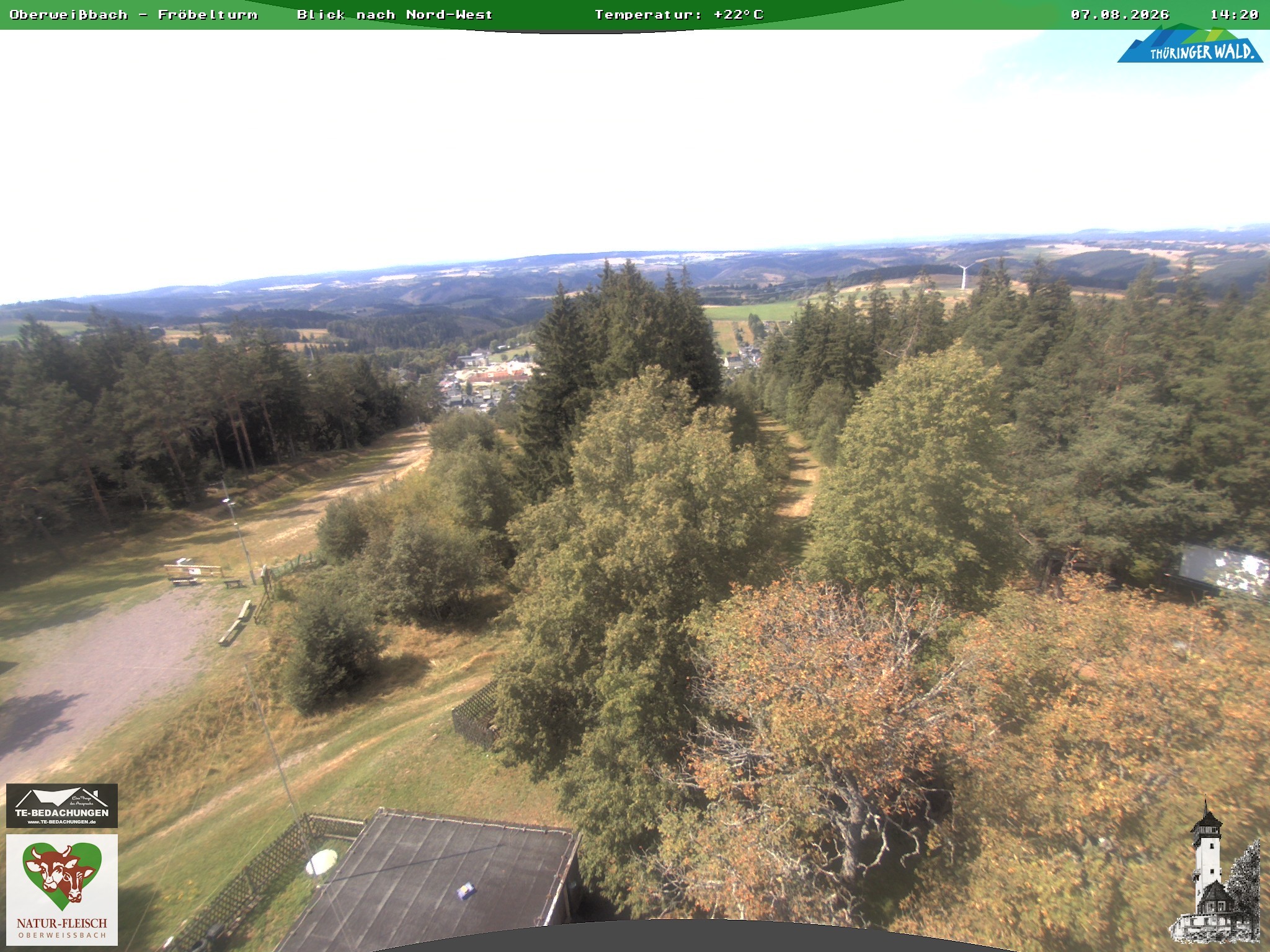 Archived image Webcam Oberweissbach - View from Froebelturm Restaurant