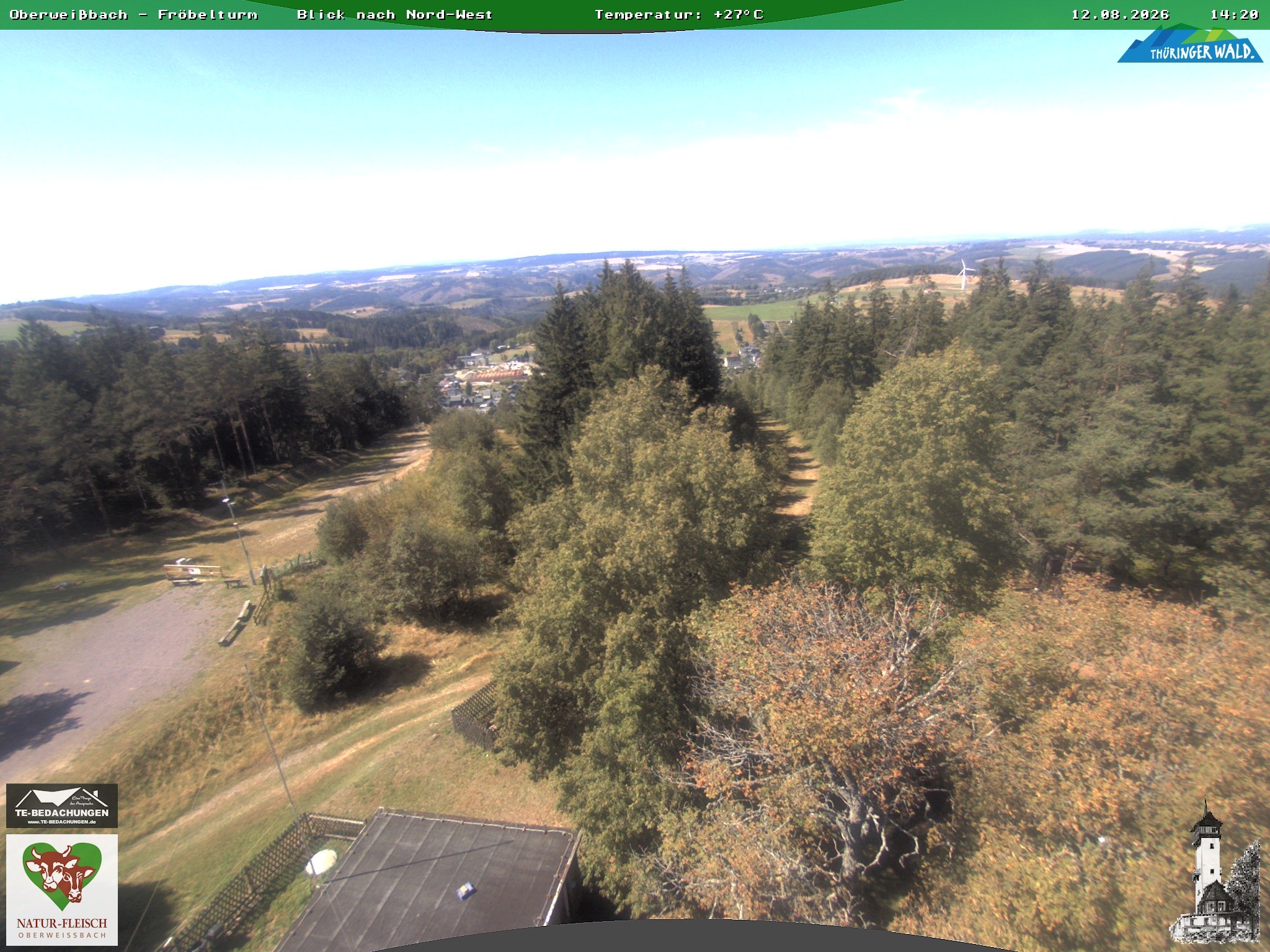 Archived image Webcam Oberweissbach - View from Froebelturm Restaurant