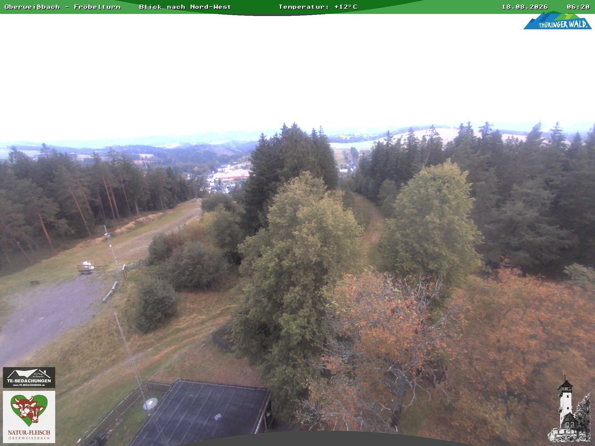Archived image Webcam Oberweissbach - View from Froebelturm Restaurant
