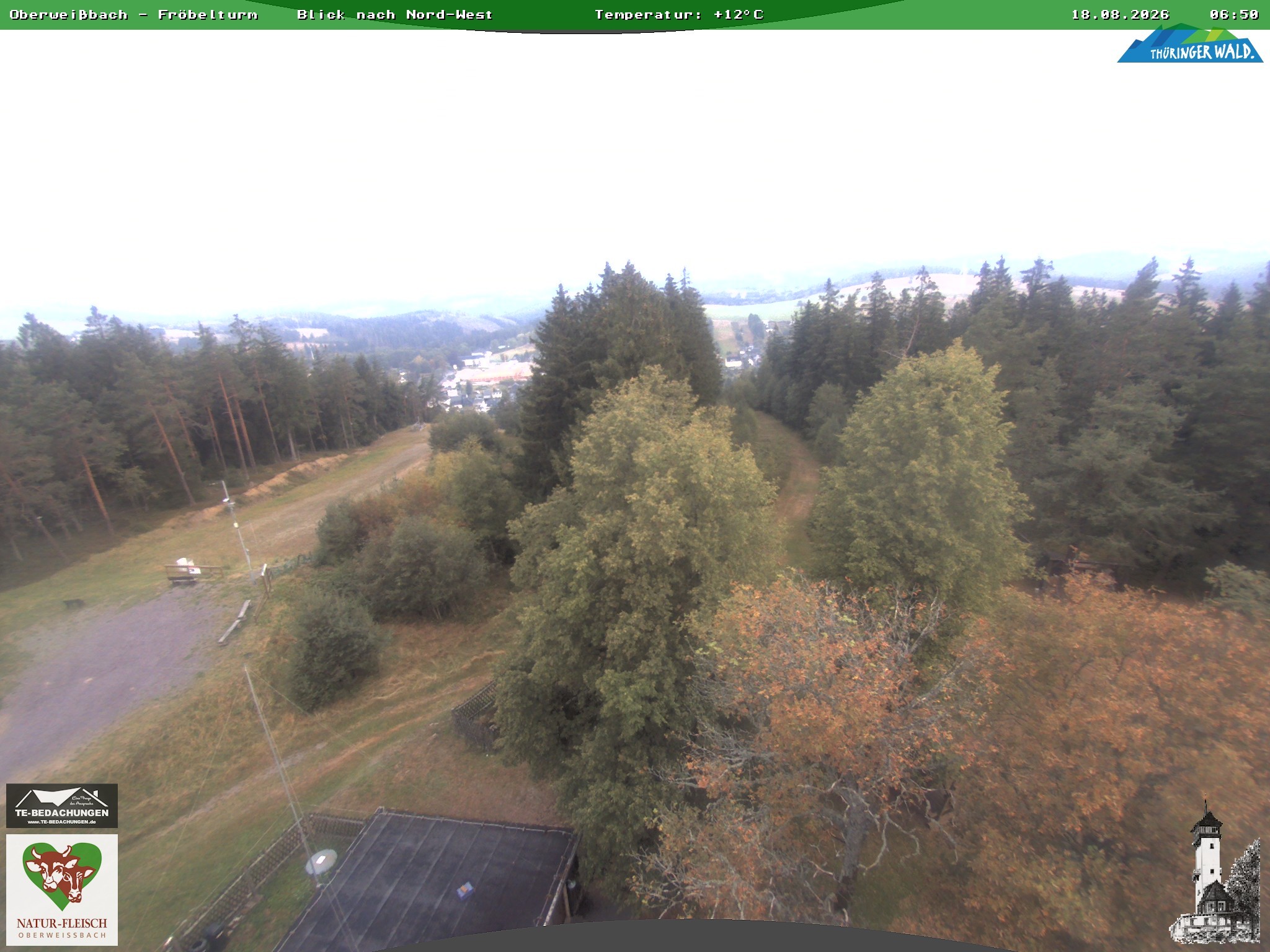 Archived image Webcam Oberweissbach - View from Froebelturm Restaurant