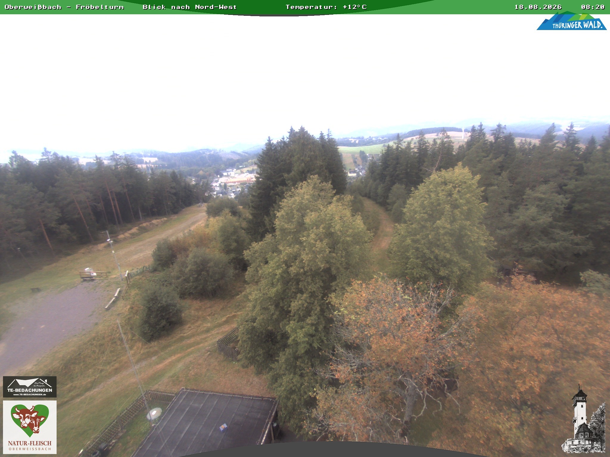 Archived image Webcam Oberweissbach - View from Froebelturm Restaurant