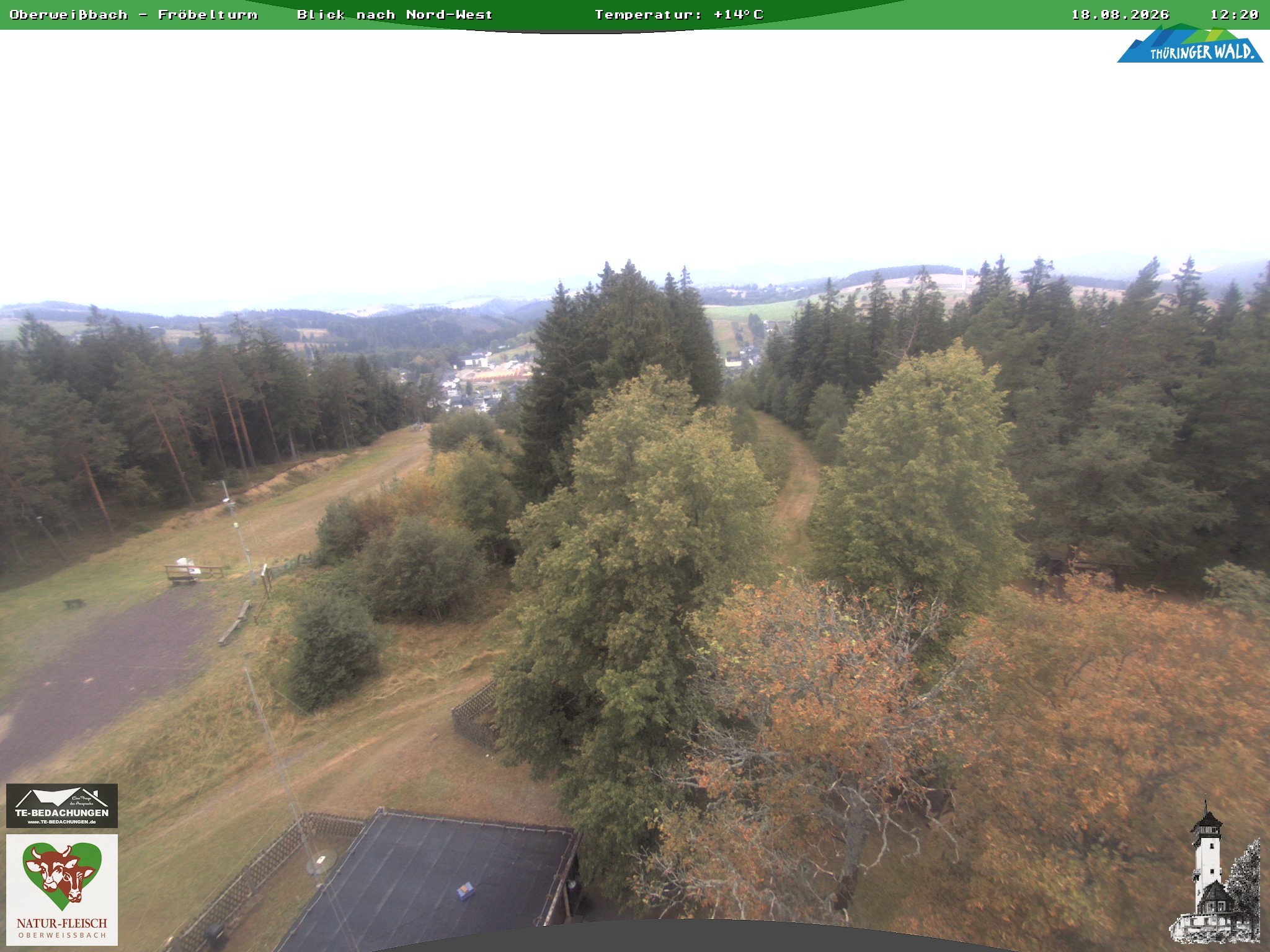 Archived image Webcam Oberweissbach - View from Froebelturm Restaurant