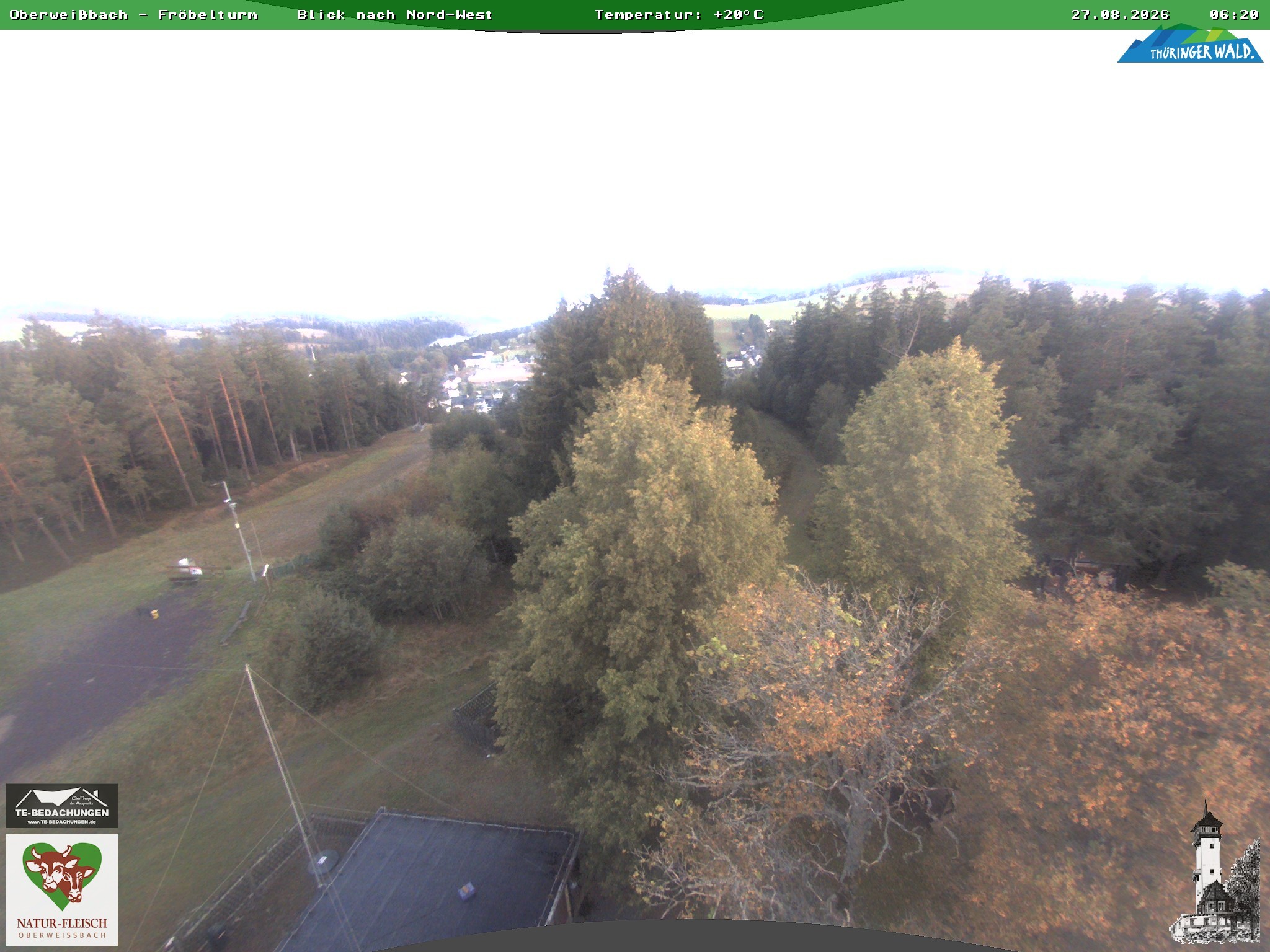 Archived image Webcam Oberweissbach - View from Froebelturm Restaurant