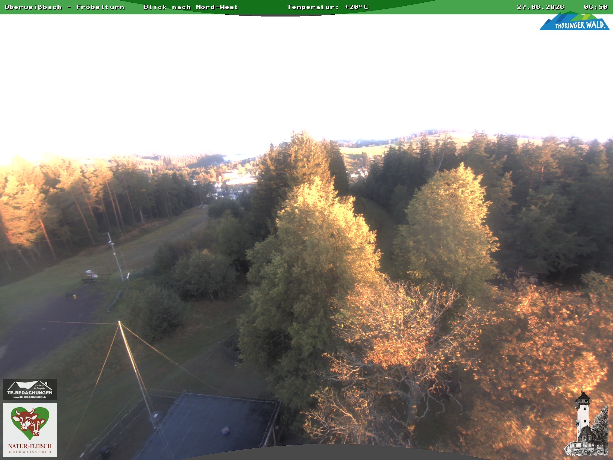 Archived image Webcam Oberweissbach - View from Froebelturm Restaurant