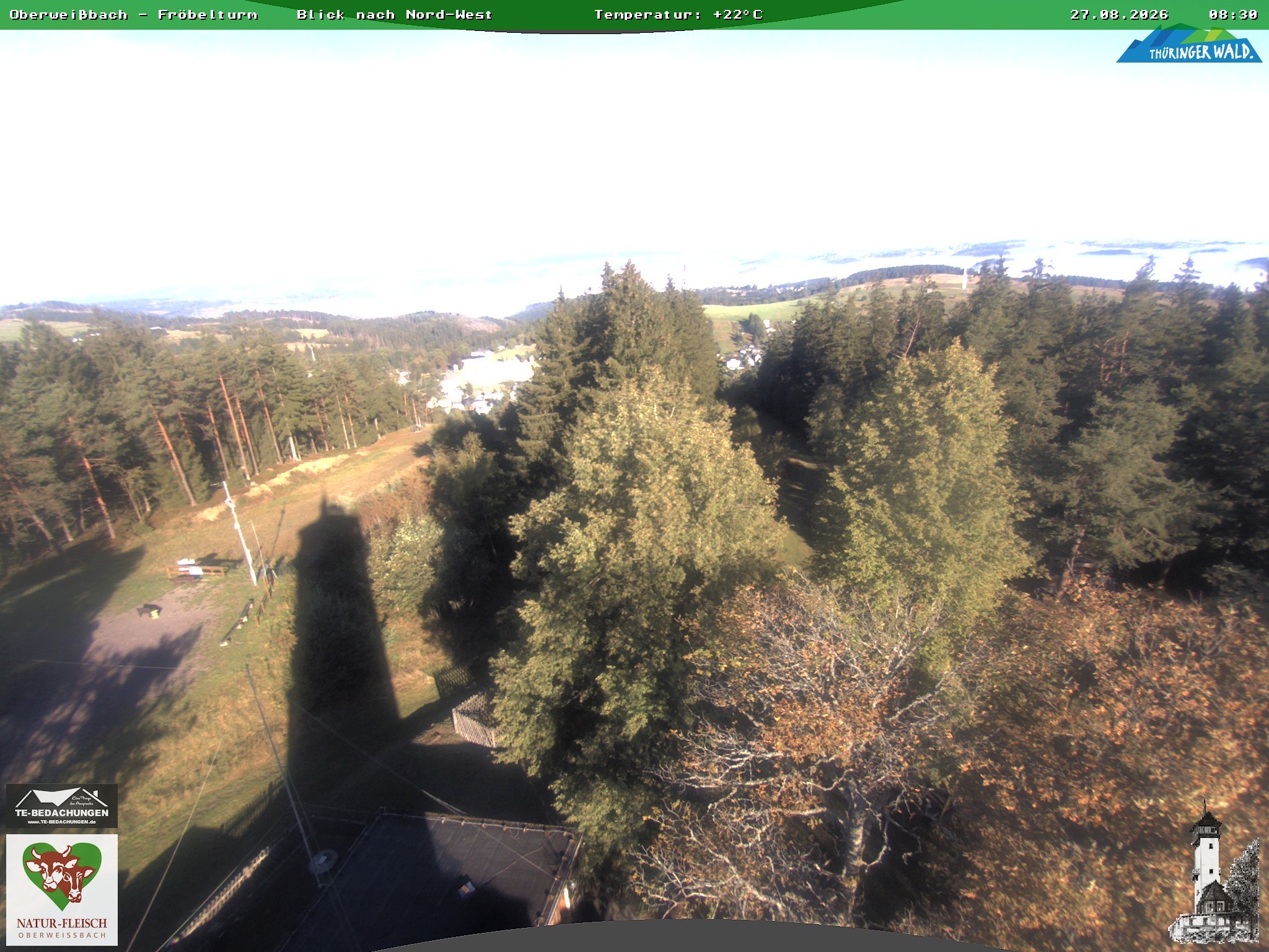Archived image Webcam Oberweissbach - View from Froebelturm Restaurant