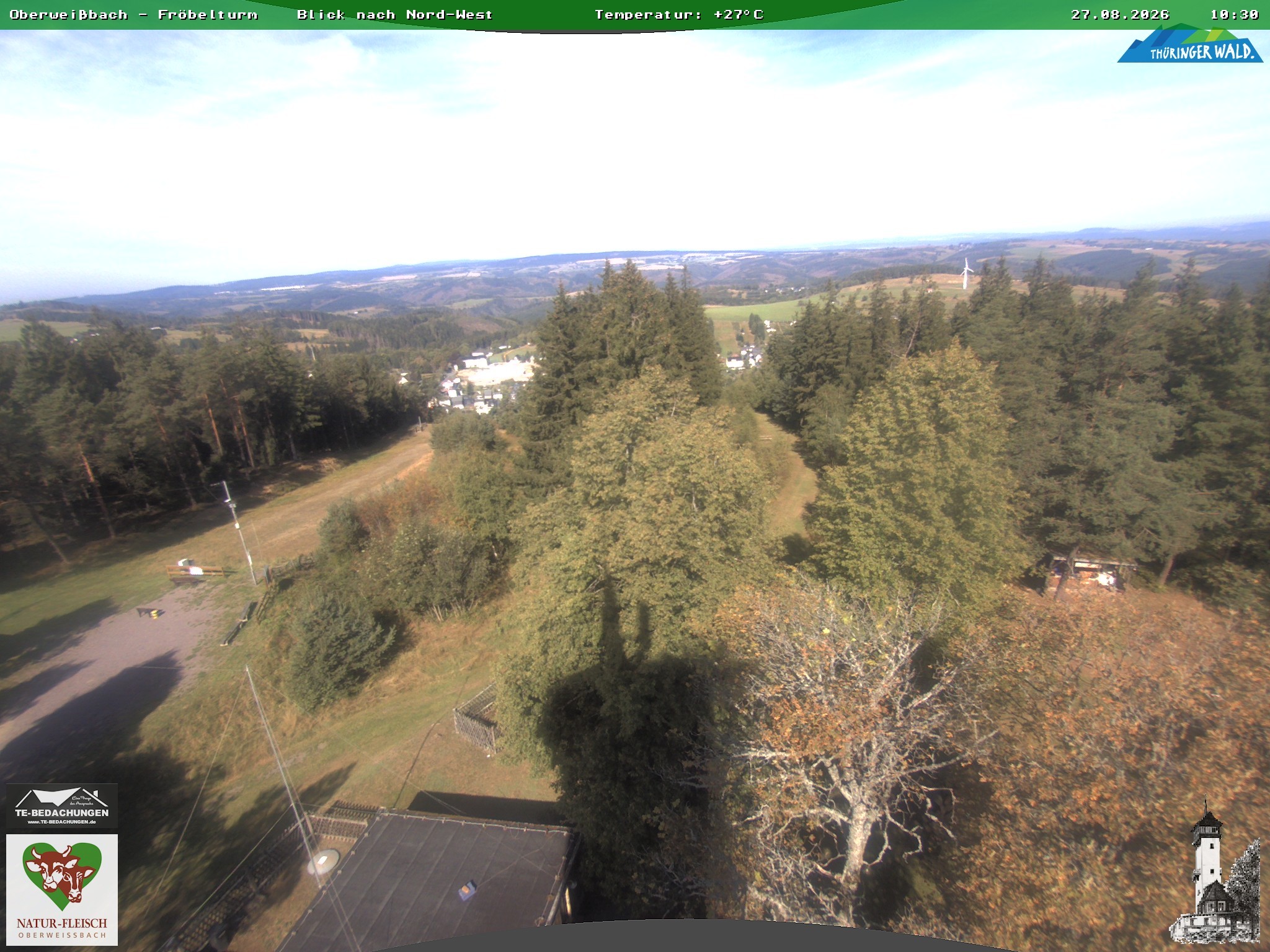 Archived image Webcam Oberweissbach - View from Froebelturm Restaurant