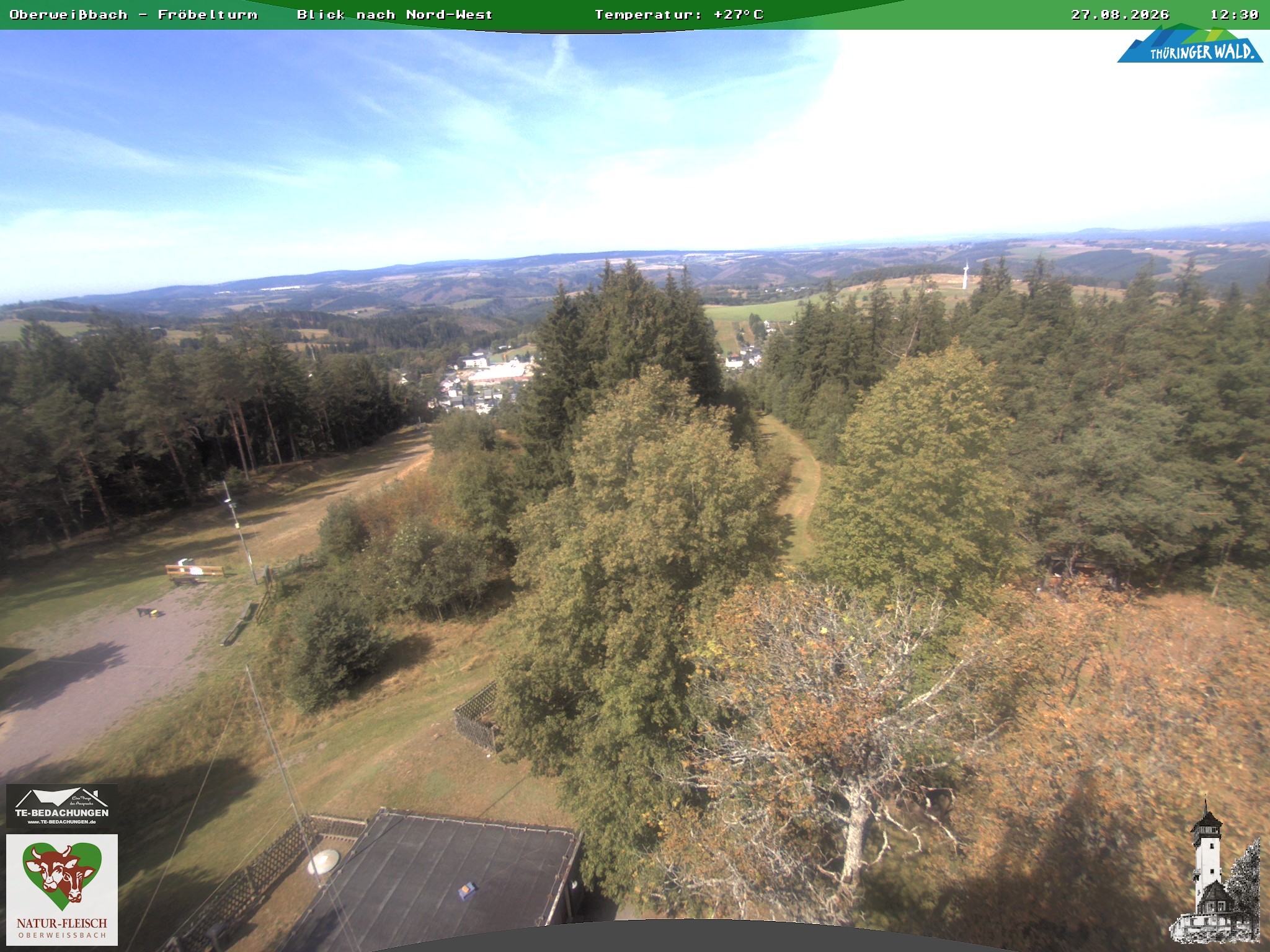 Archived image Webcam Oberweissbach - View from Froebelturm Restaurant