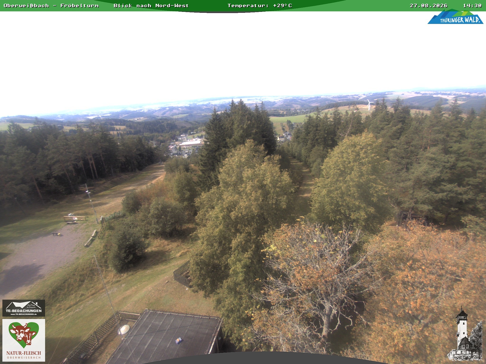 Archived image Webcam Oberweissbach - View from Froebelturm Restaurant