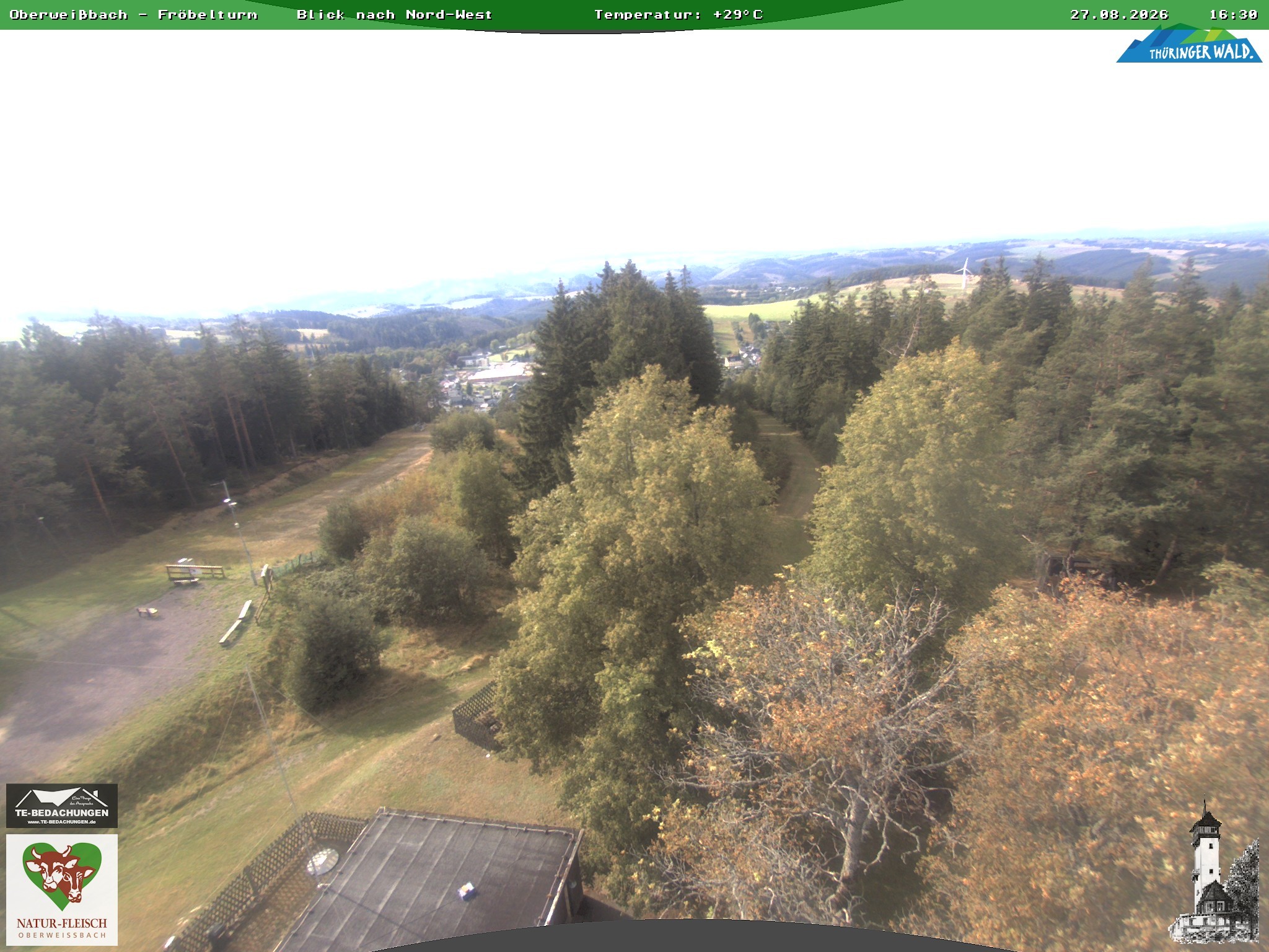 Archived image Webcam Oberweissbach - View from Froebelturm Restaurant