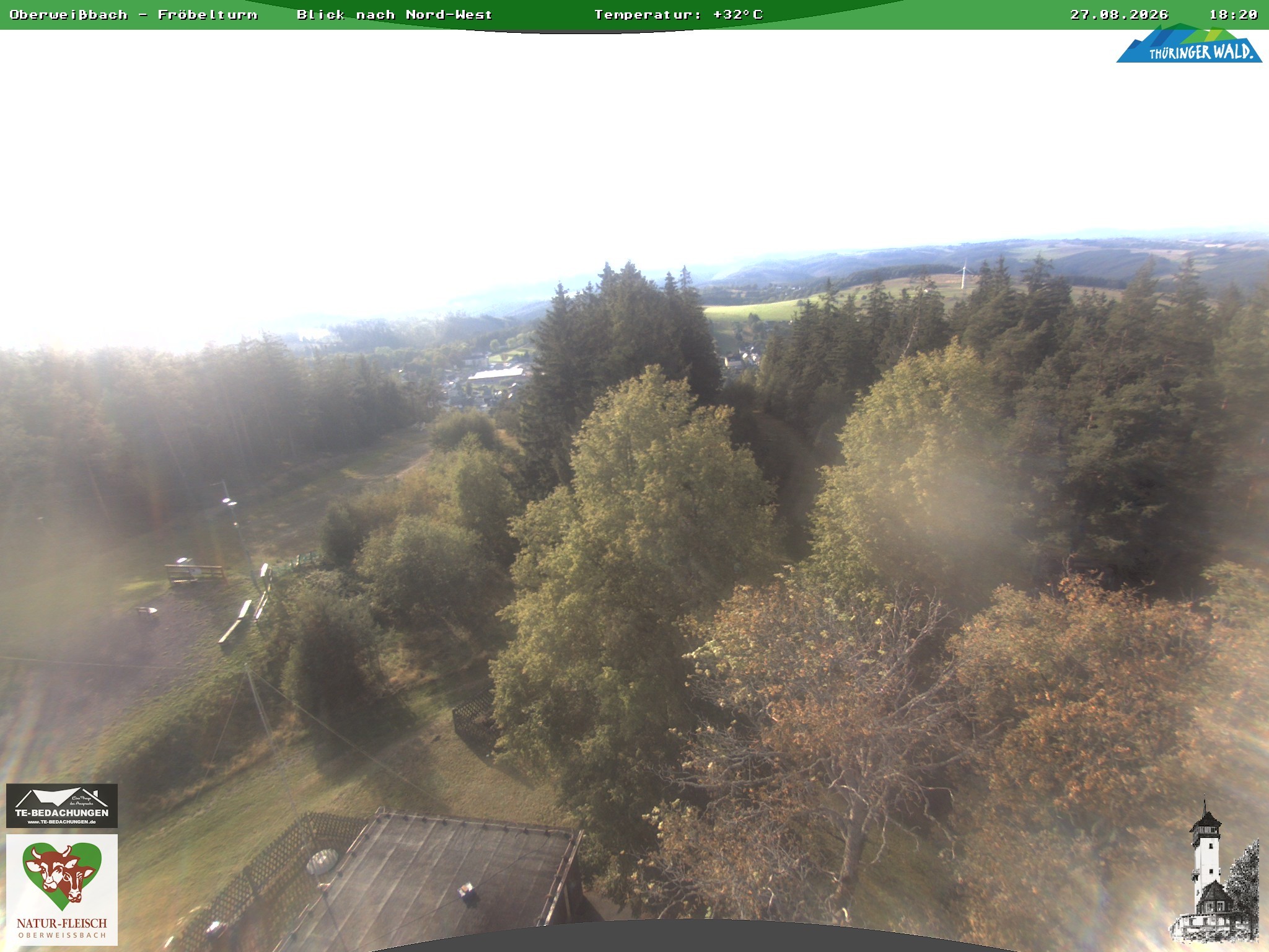 Archived image Webcam Oberweissbach - View from Froebelturm Restaurant