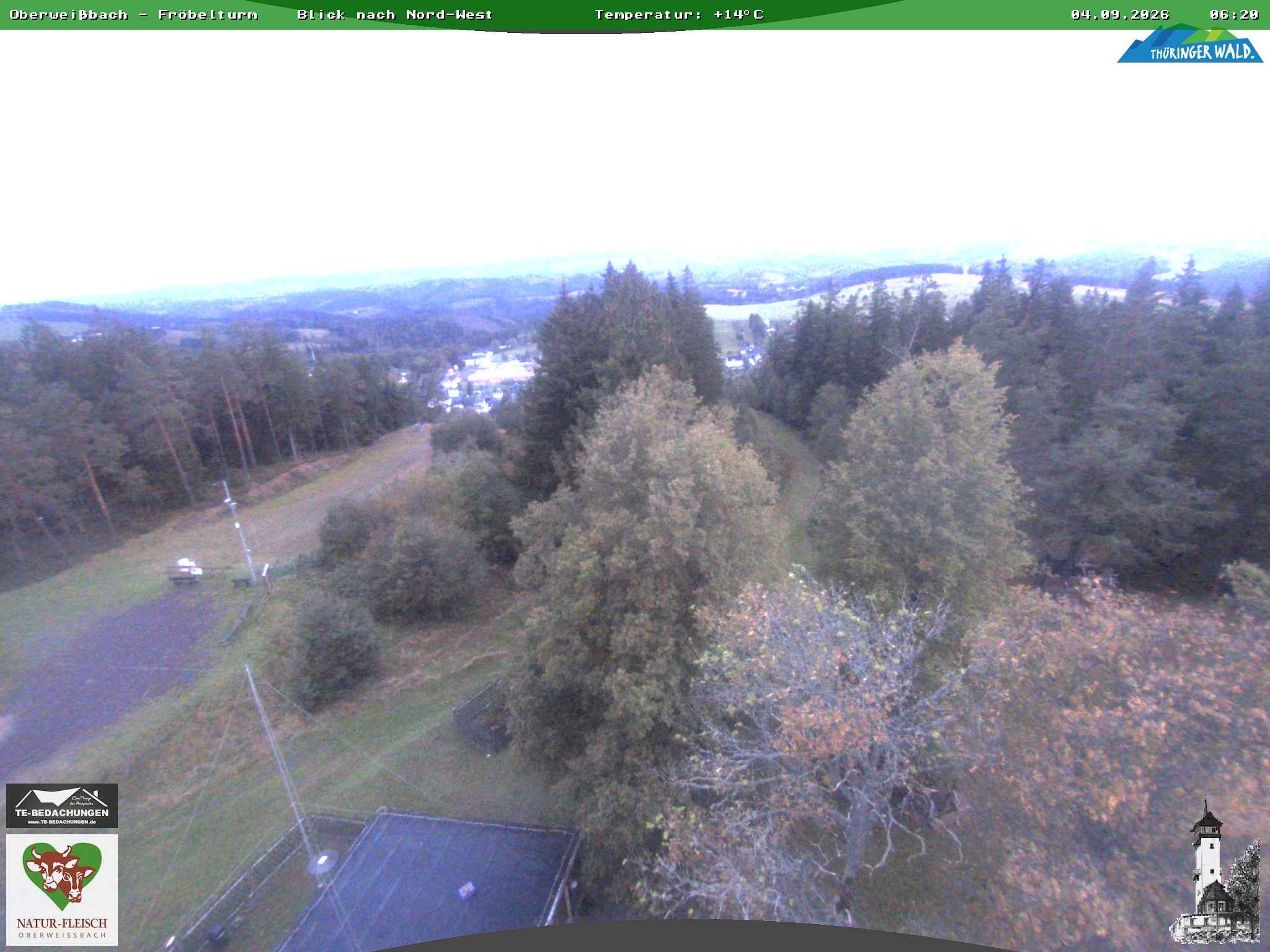 Archived image Webcam Oberweissbach - View from Froebelturm Restaurant