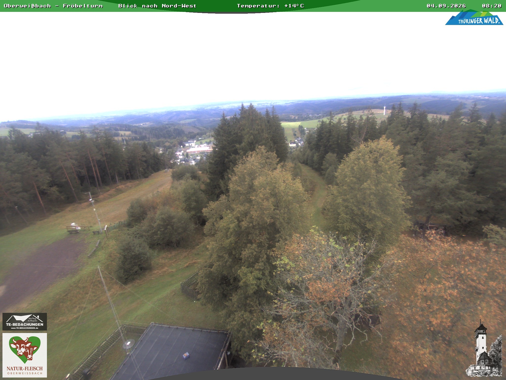 Archived image Webcam Oberweissbach - View from Froebelturm Restaurant