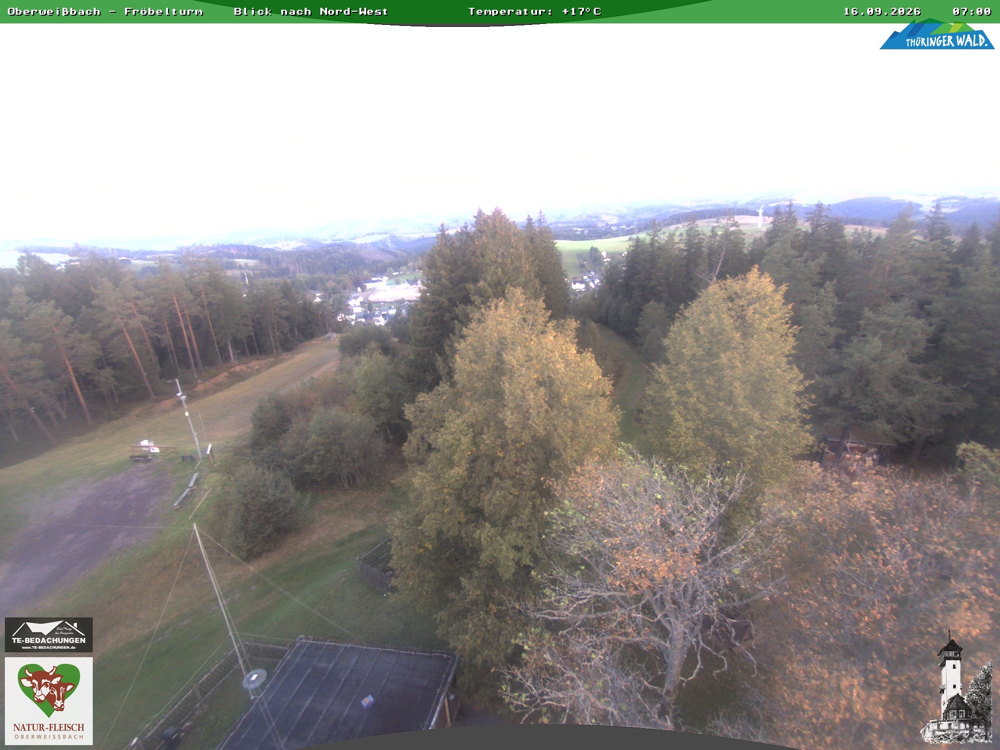 Archiv Foto Webcam Oberweissbach - Blick vom Fröbelturm