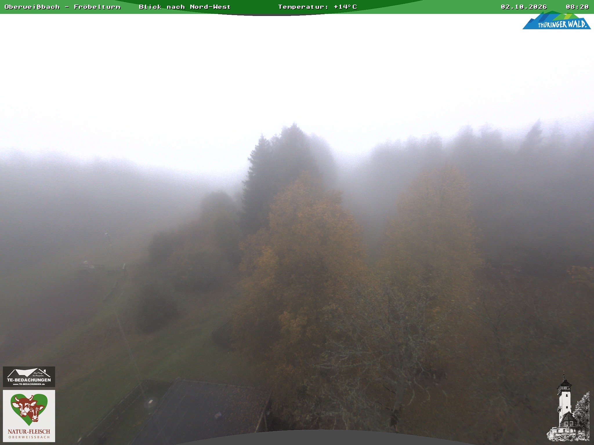 Archived image Webcam Oberweissbach - View from Froebelturm Restaurant