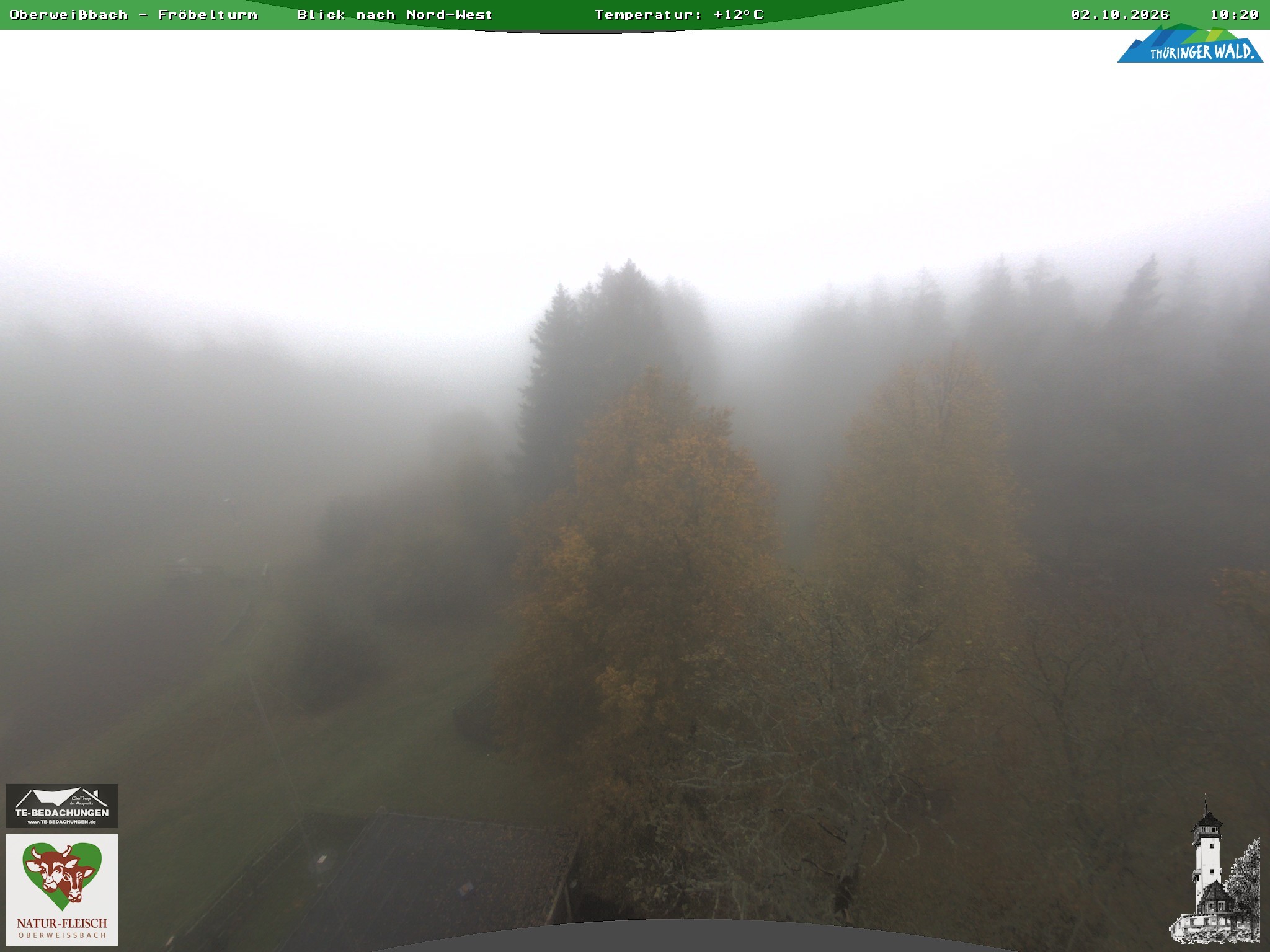 Archived image Webcam Oberweissbach - View from Froebelturm Restaurant