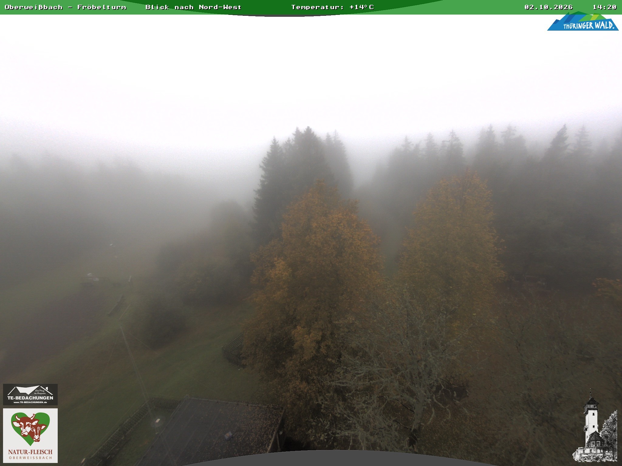 Archived image Webcam Oberweissbach - View from Froebelturm Restaurant