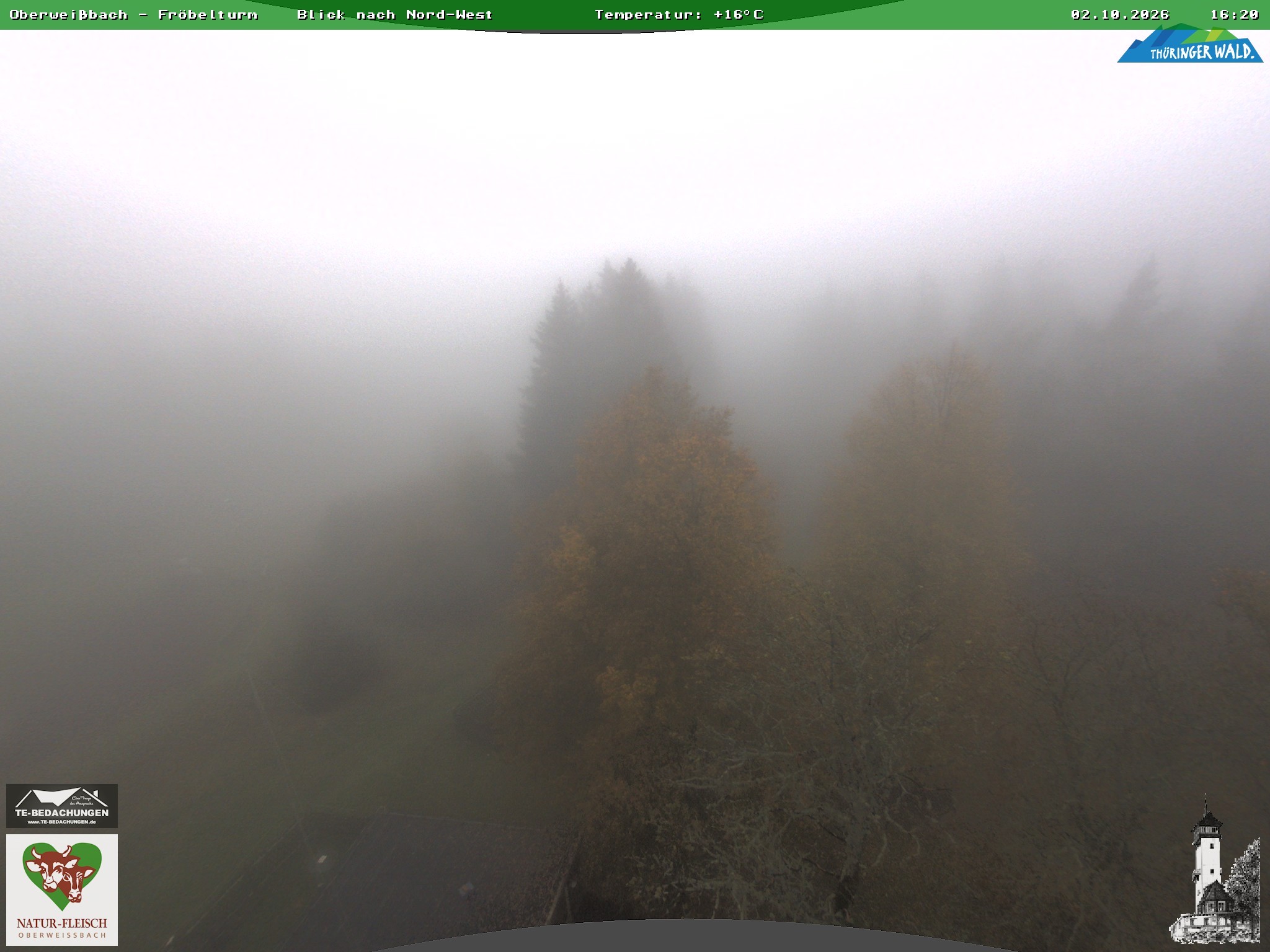 Archived image Webcam Oberweissbach - View from Froebelturm Restaurant