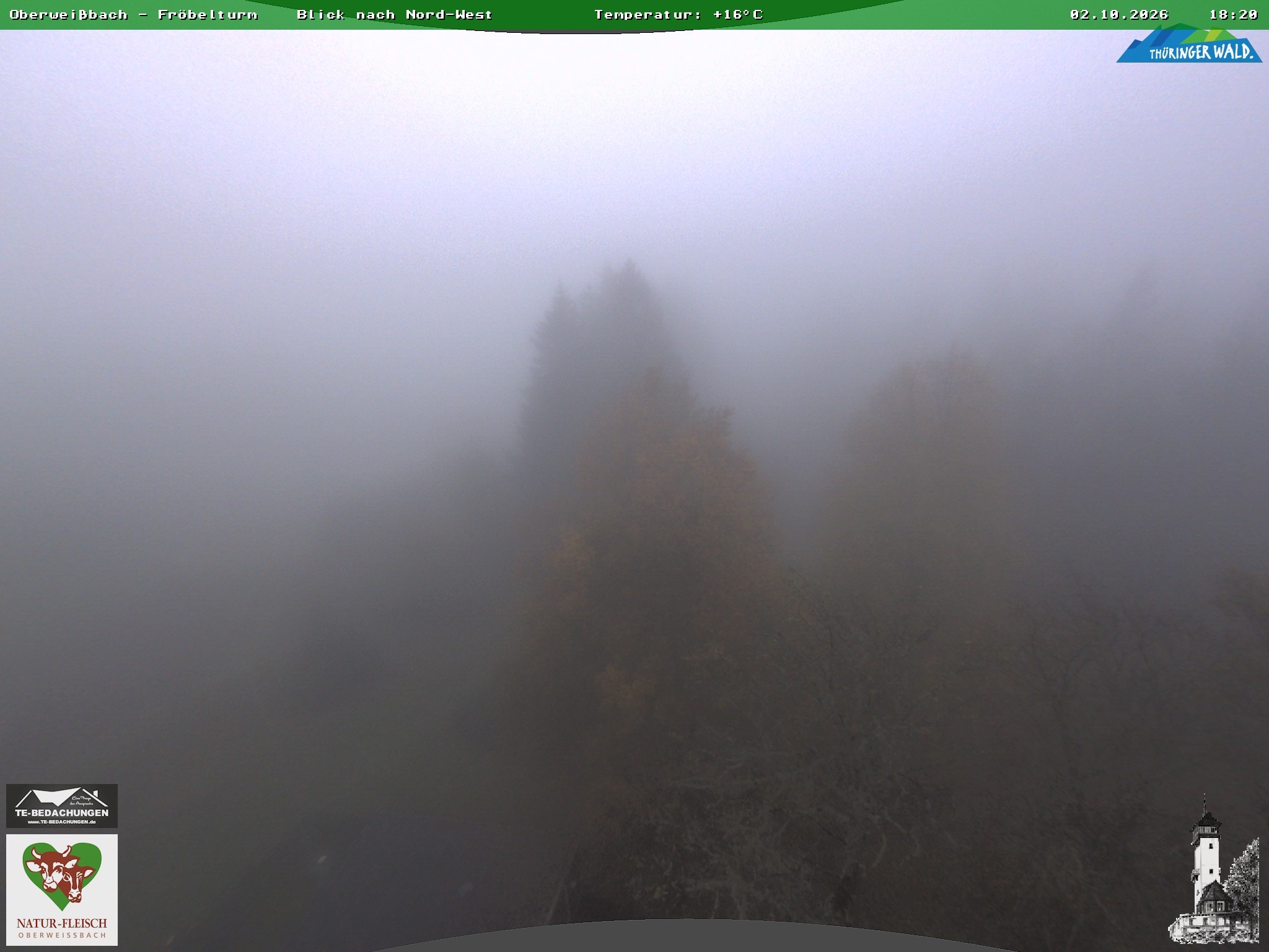 Archived image Webcam Oberweissbach - View from Froebelturm Restaurant