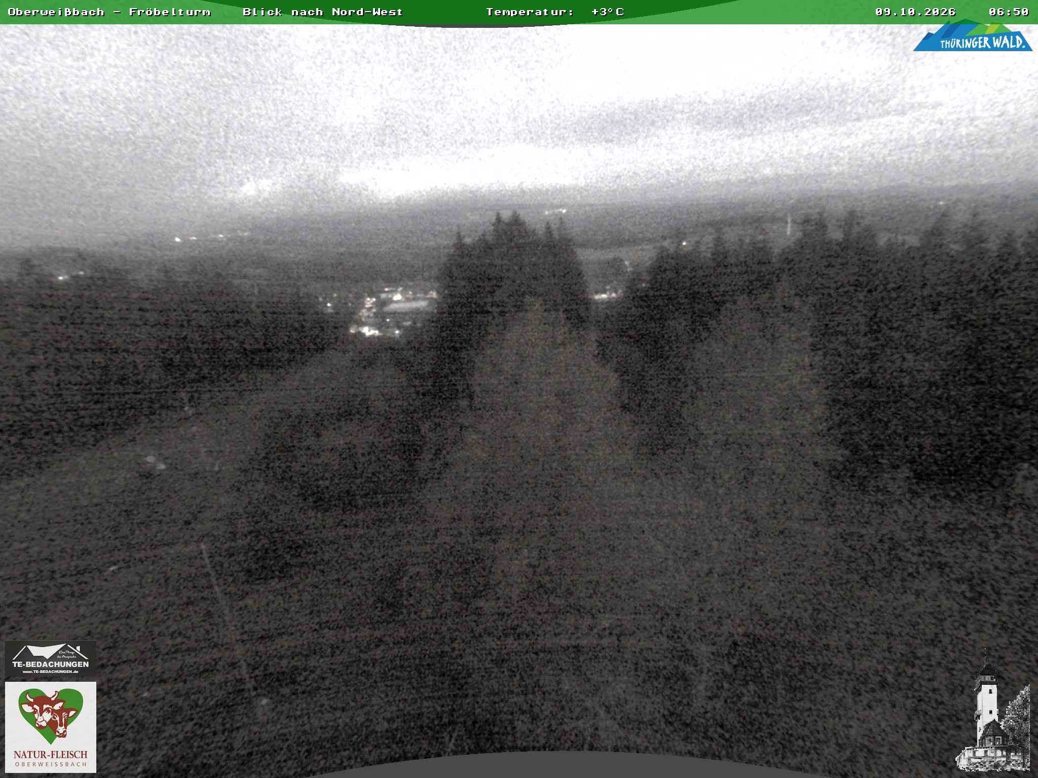 Archived image Webcam Oberweissbach - View from Froebelturm Restaurant