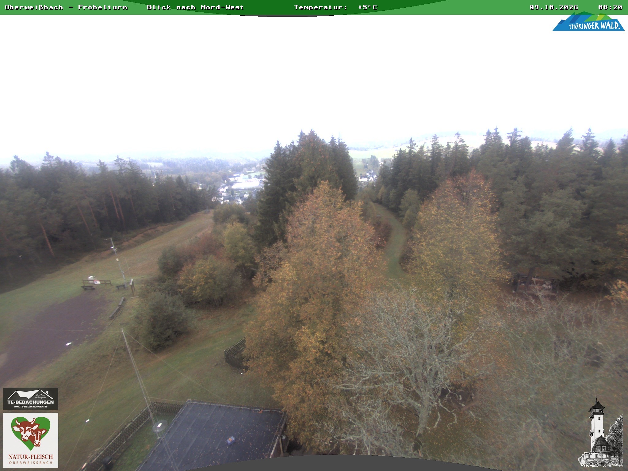 Archived image Webcam Oberweissbach - View from Froebelturm Restaurant