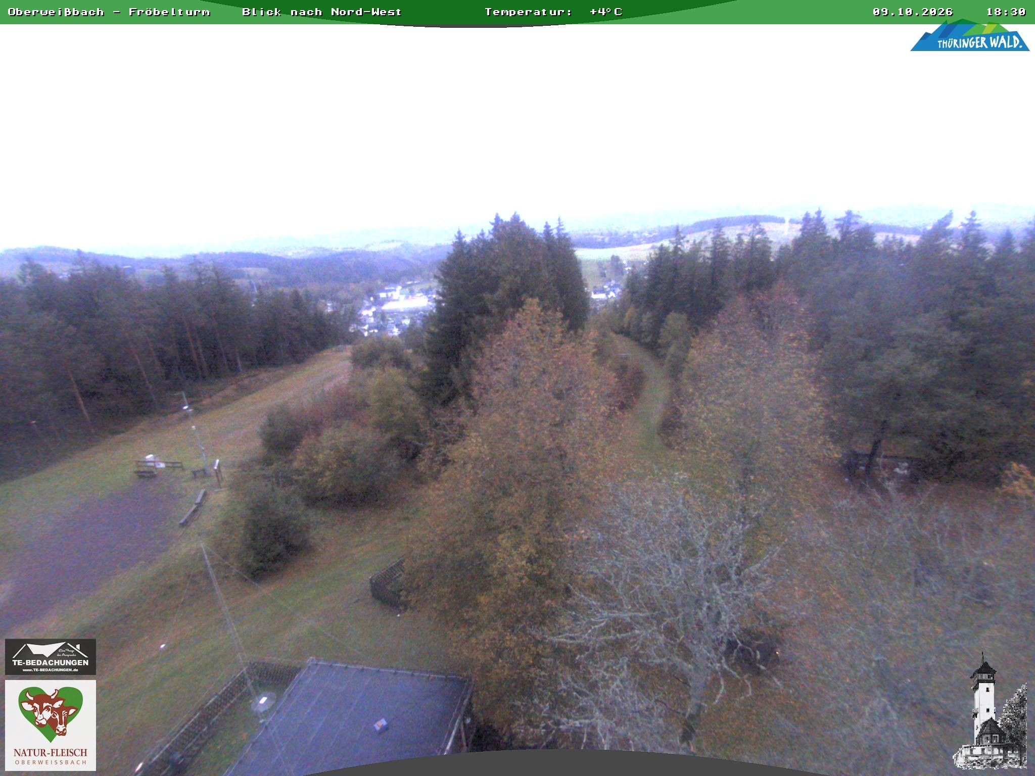 Archived image Webcam Oberweissbach - View from Froebelturm Restaurant