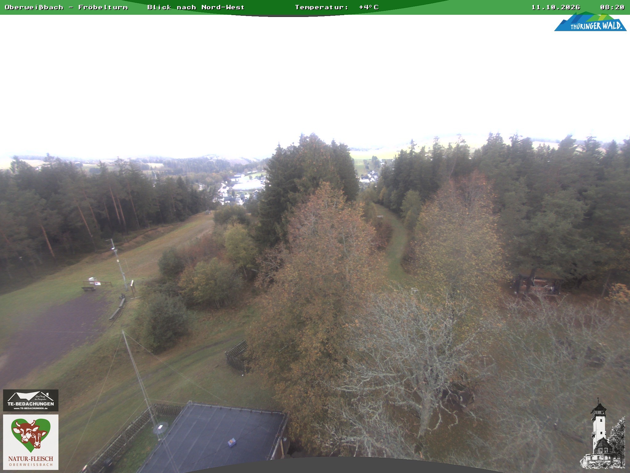 Archived image Webcam Oberweissbach - View from Froebelturm Restaurant