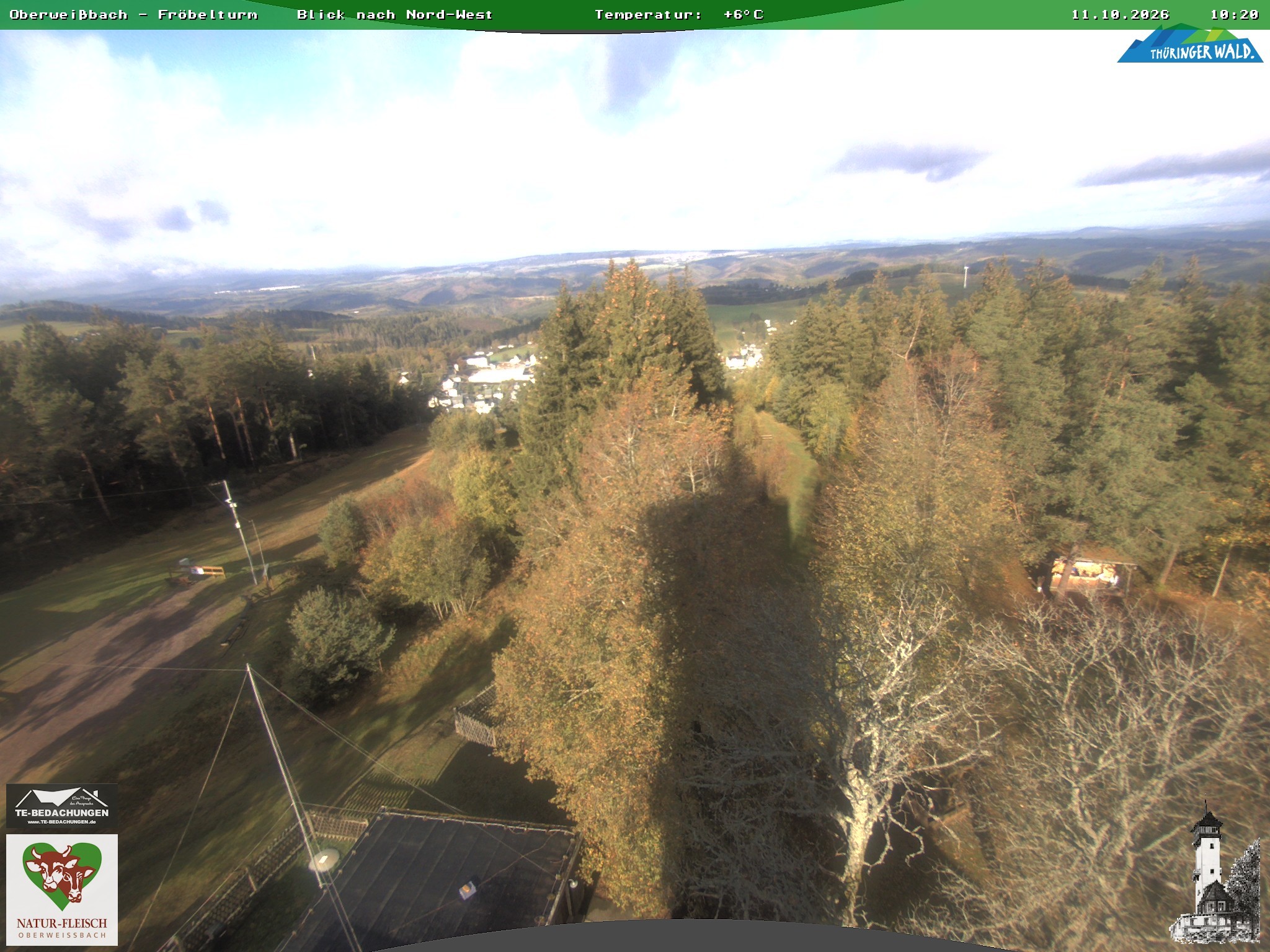 Archived image Webcam Oberweissbach - View from Froebelturm Restaurant