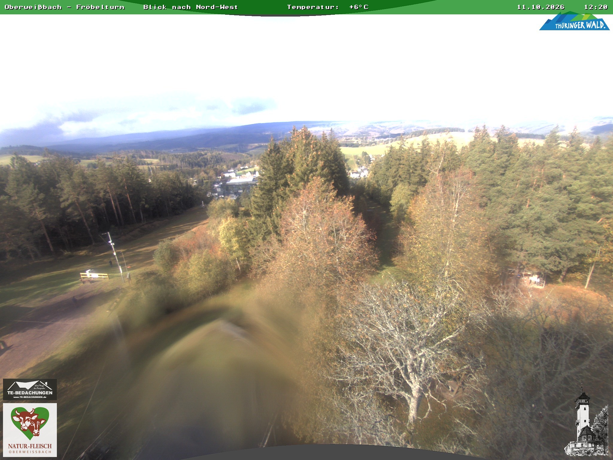 Archived image Webcam Oberweissbach - View from Froebelturm Restaurant