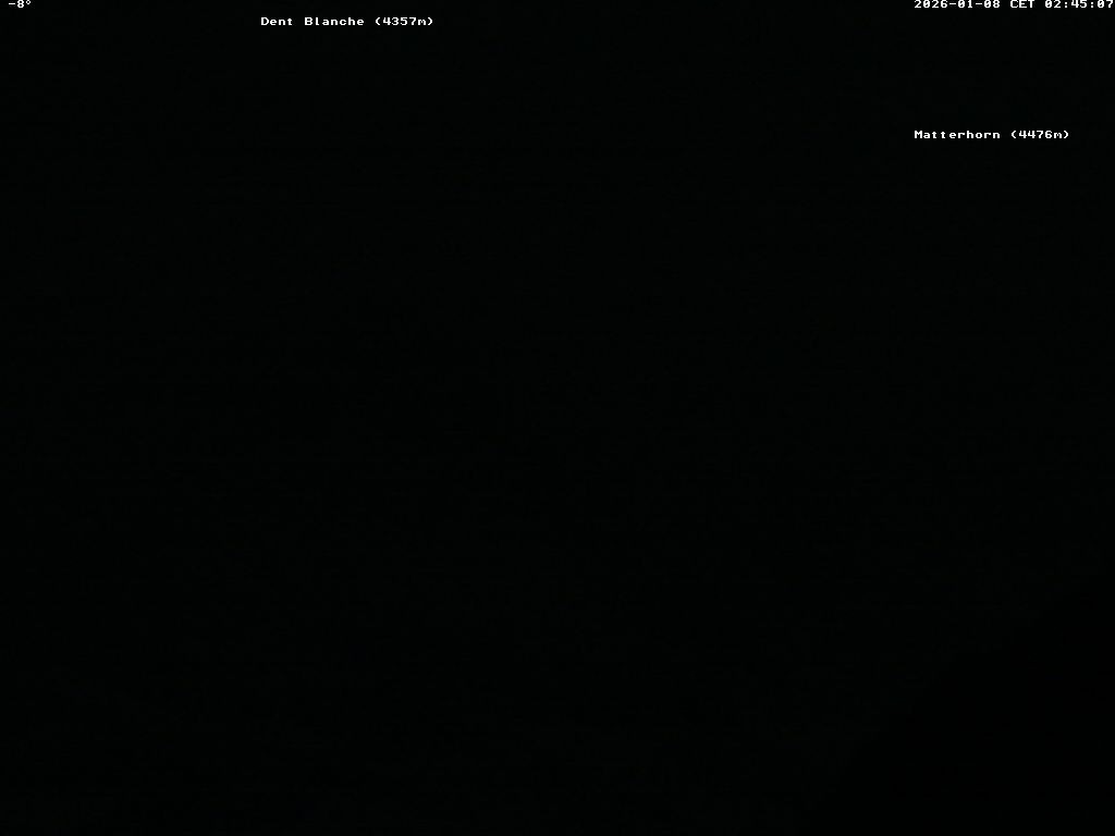 Archiv Foto Webcam Thyon: Les Masses - Blick Richtung Dent Blanche und Matterhorn