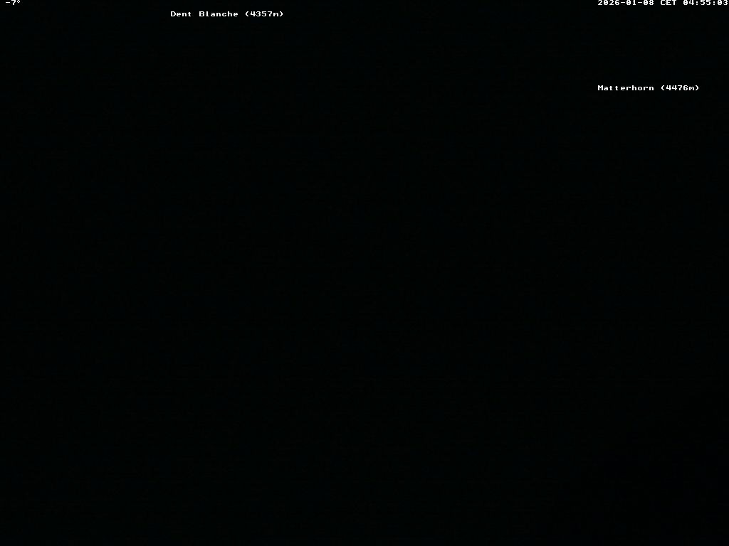 Archiv Foto Webcam Thyon: Les Masses - Blick Richtung Dent Blanche und Matterhorn