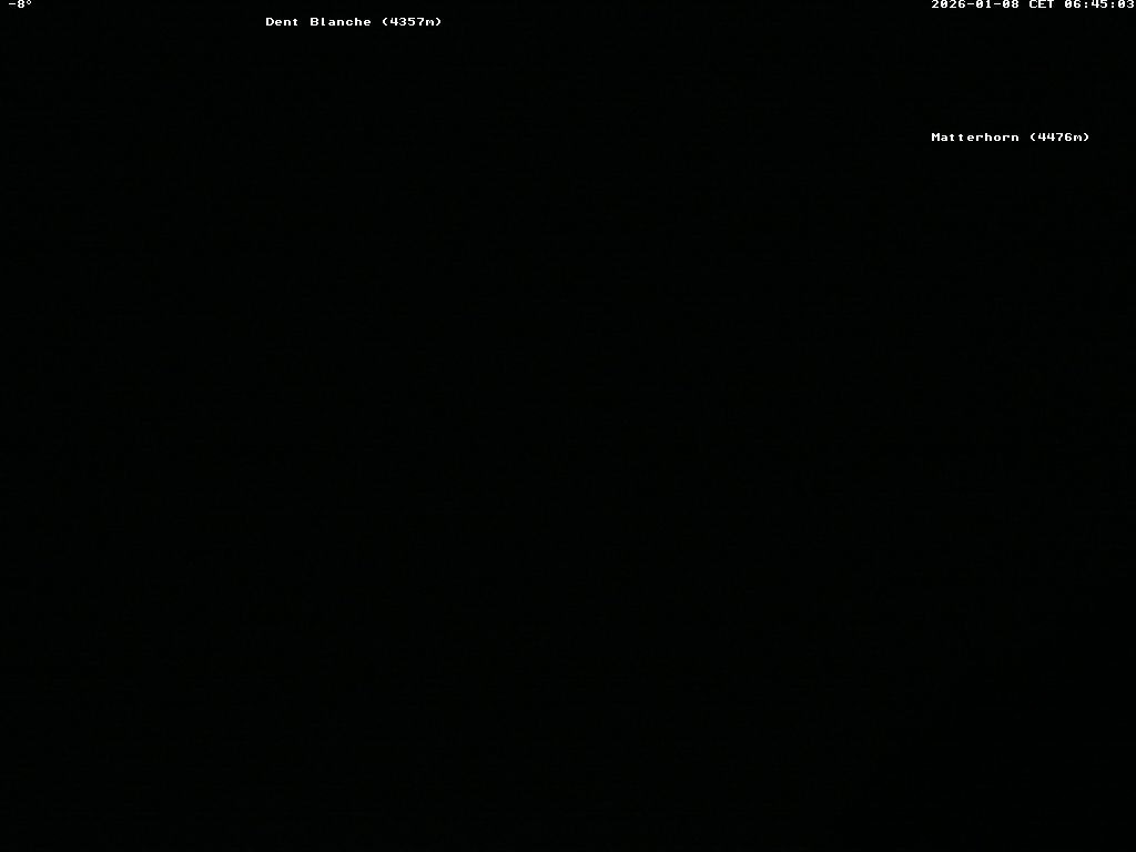 Archiv Foto Webcam Thyon: Les Masses - Blick Richtung Dent Blanche und Matterhorn