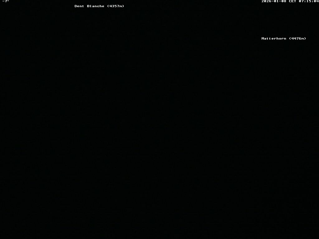 Archiv Foto Webcam Thyon: Les Masses - Blick Richtung Dent Blanche und Matterhorn