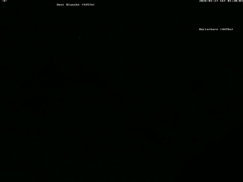 Archiv Foto Webcam Thyon: Les Masses - Blick Richtung Dent Blanche und Matterhorn