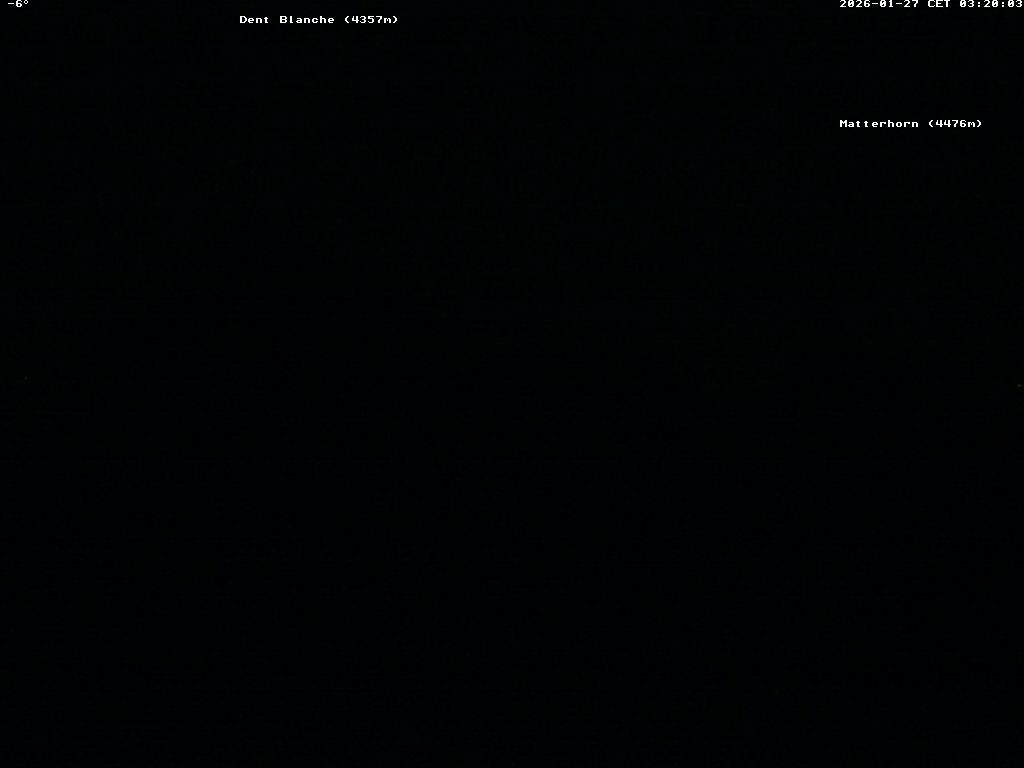 Archiv Foto Webcam Thyon: Les Masses - Blick Richtung Dent Blanche und Matterhorn