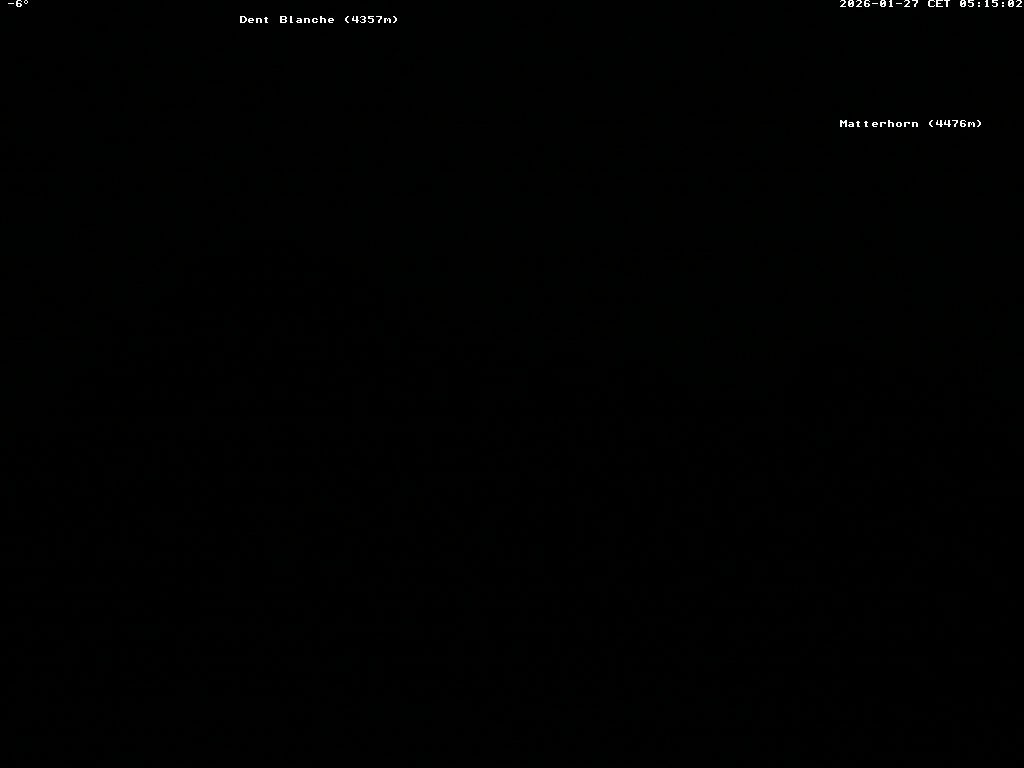 Archiv Foto Webcam Thyon: Les Masses - Blick Richtung Dent Blanche und Matterhorn