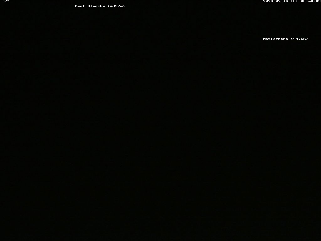 Archiv Foto Webcam Thyon: Les Masses - Blick Richtung Dent Blanche und Matterhorn