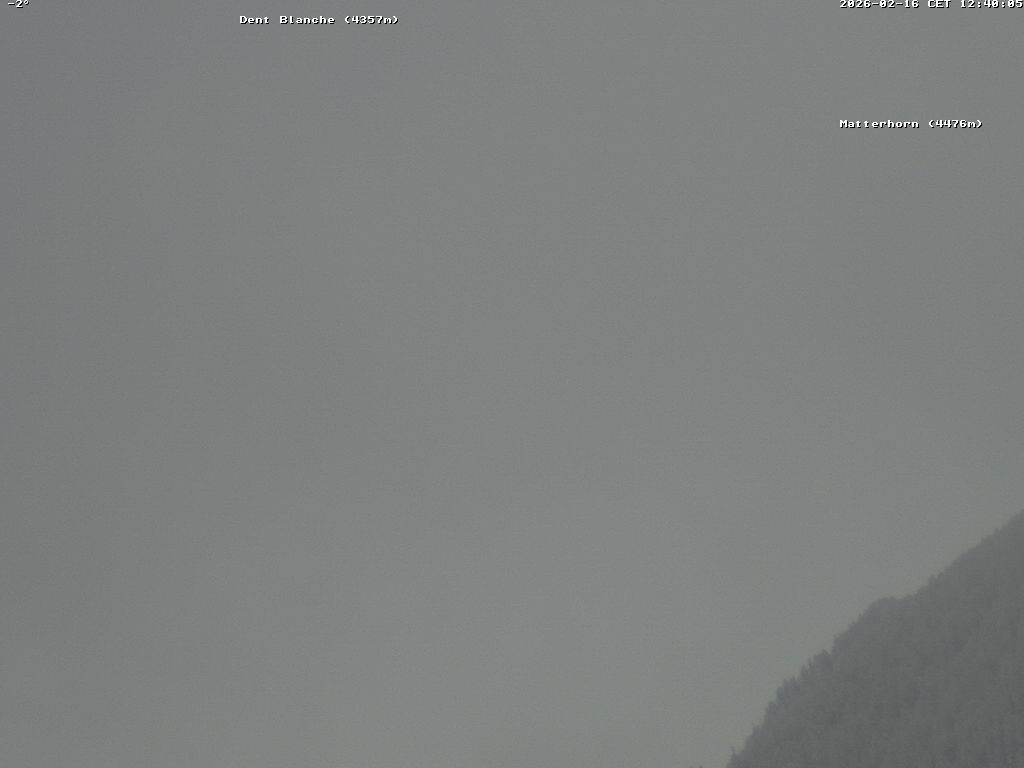 Archiv Foto Webcam Thyon: Les Masses - Blick Richtung Dent Blanche und Matterhorn