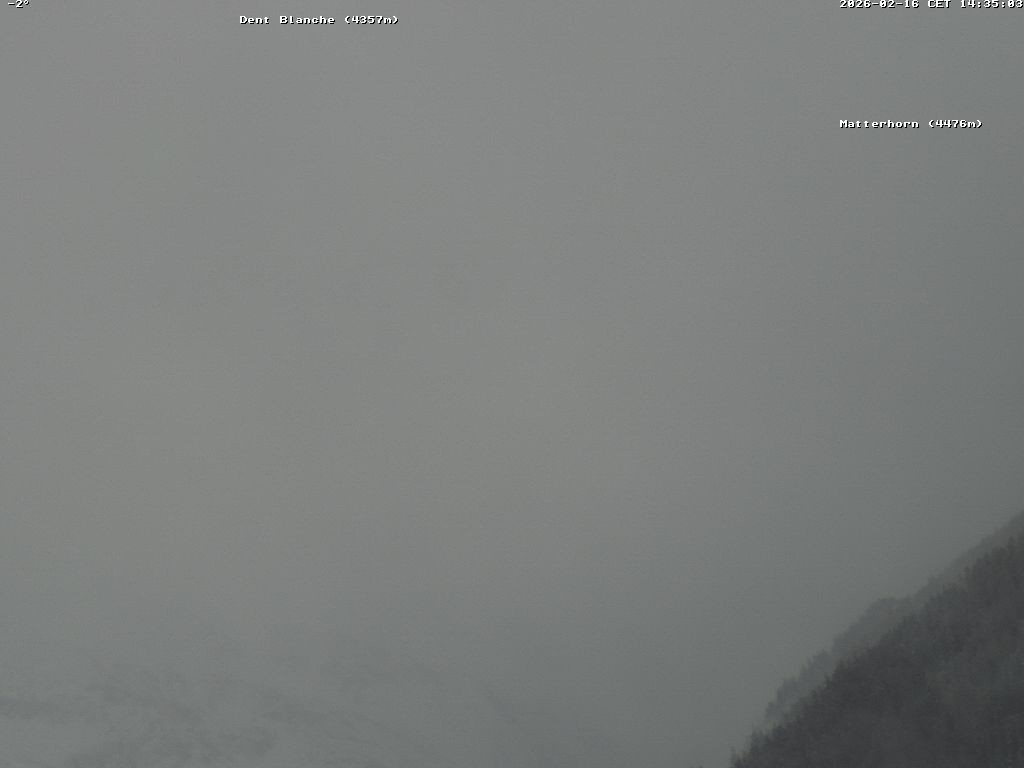 Archiv Foto Webcam Thyon: Les Masses - Blick Richtung Dent Blanche und Matterhorn