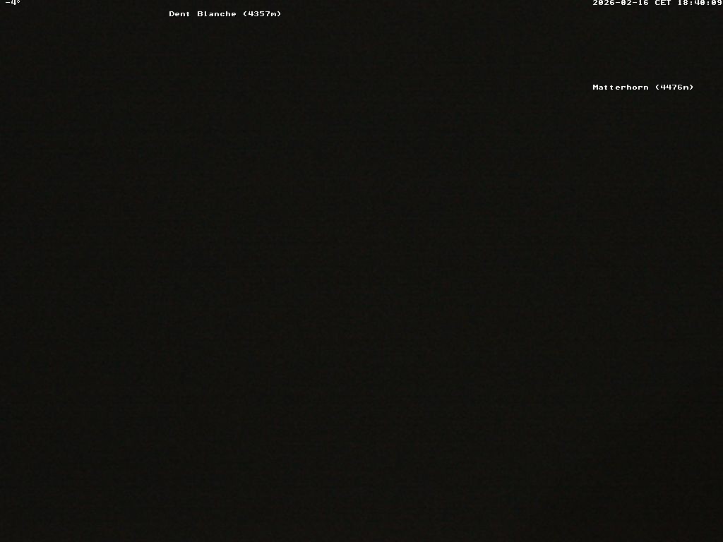 Archiv Foto Webcam Thyon: Les Masses - Blick Richtung Dent Blanche und Matterhorn