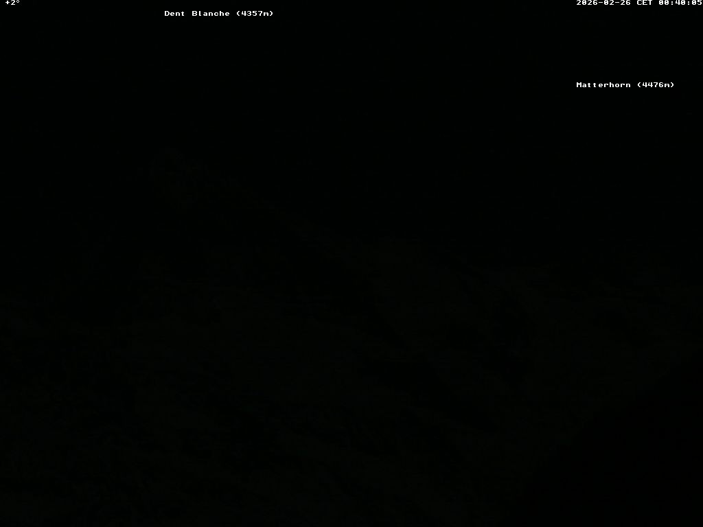 Archived image Webcam Thyon: Les Masses - View of Dent Blanche and Matterhorn