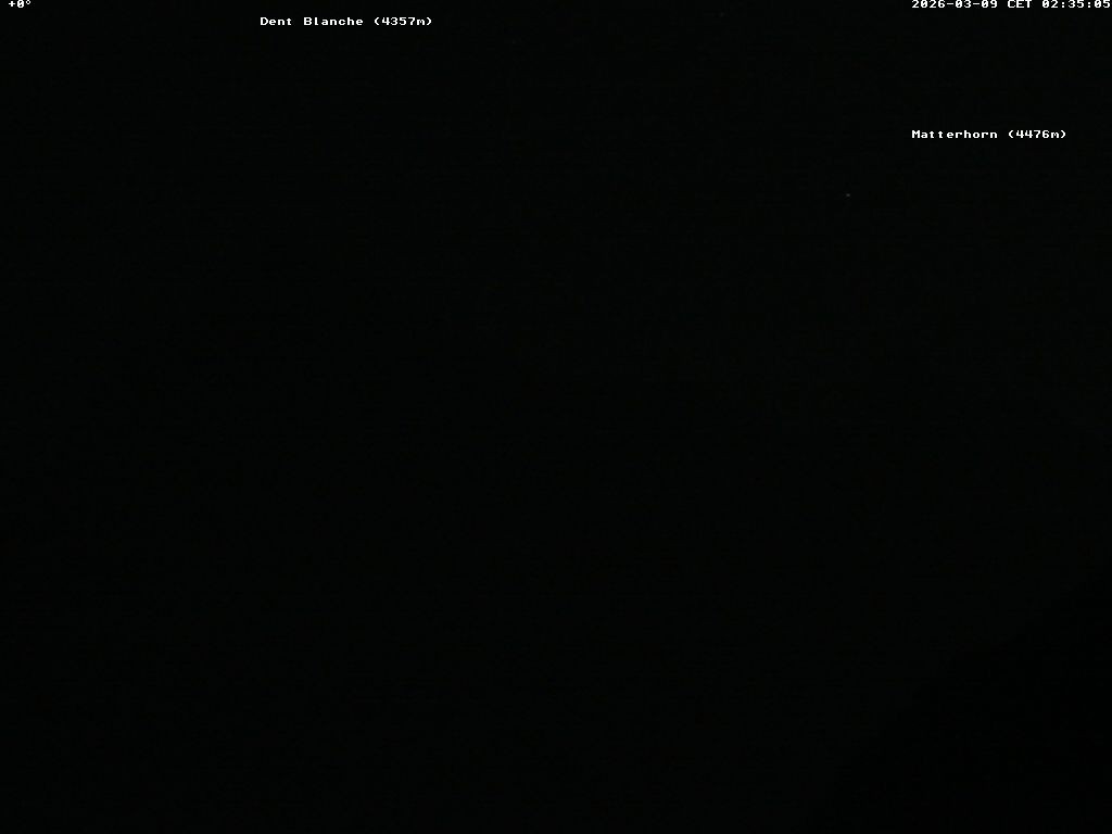 Archiv Foto Webcam Thyon: Les Masses - Blick Richtung Dent Blanche und Matterhorn