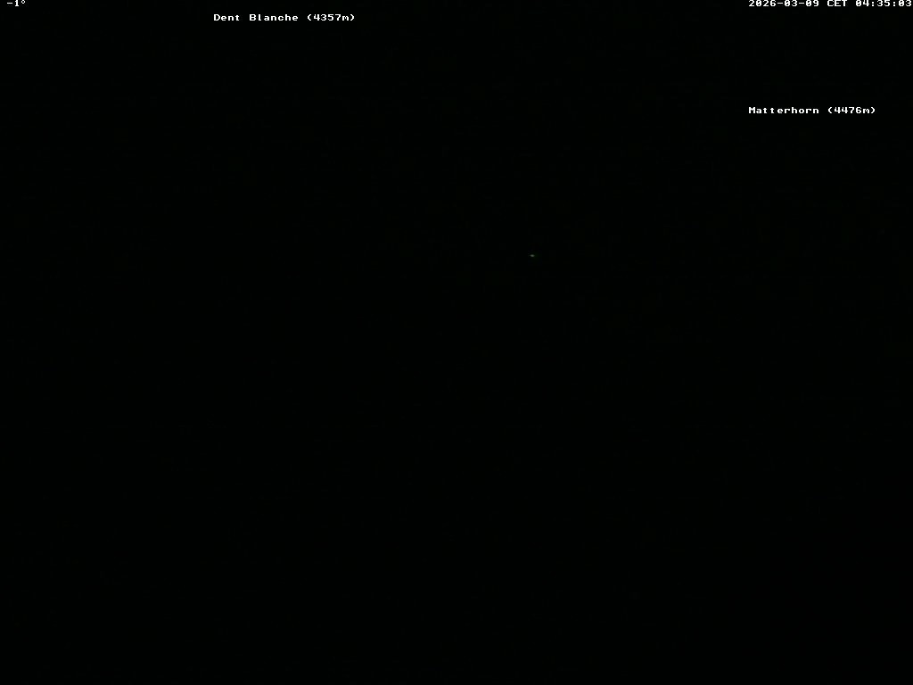 Archiv Foto Webcam Thyon: Les Masses - Blick Richtung Dent Blanche und Matterhorn