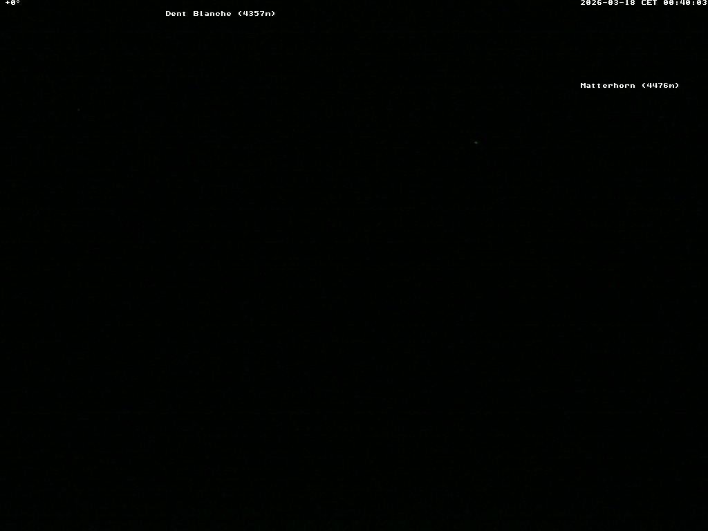 Archiv Foto Webcam Thyon: Les Masses - Blick Richtung Dent Blanche und Matterhorn